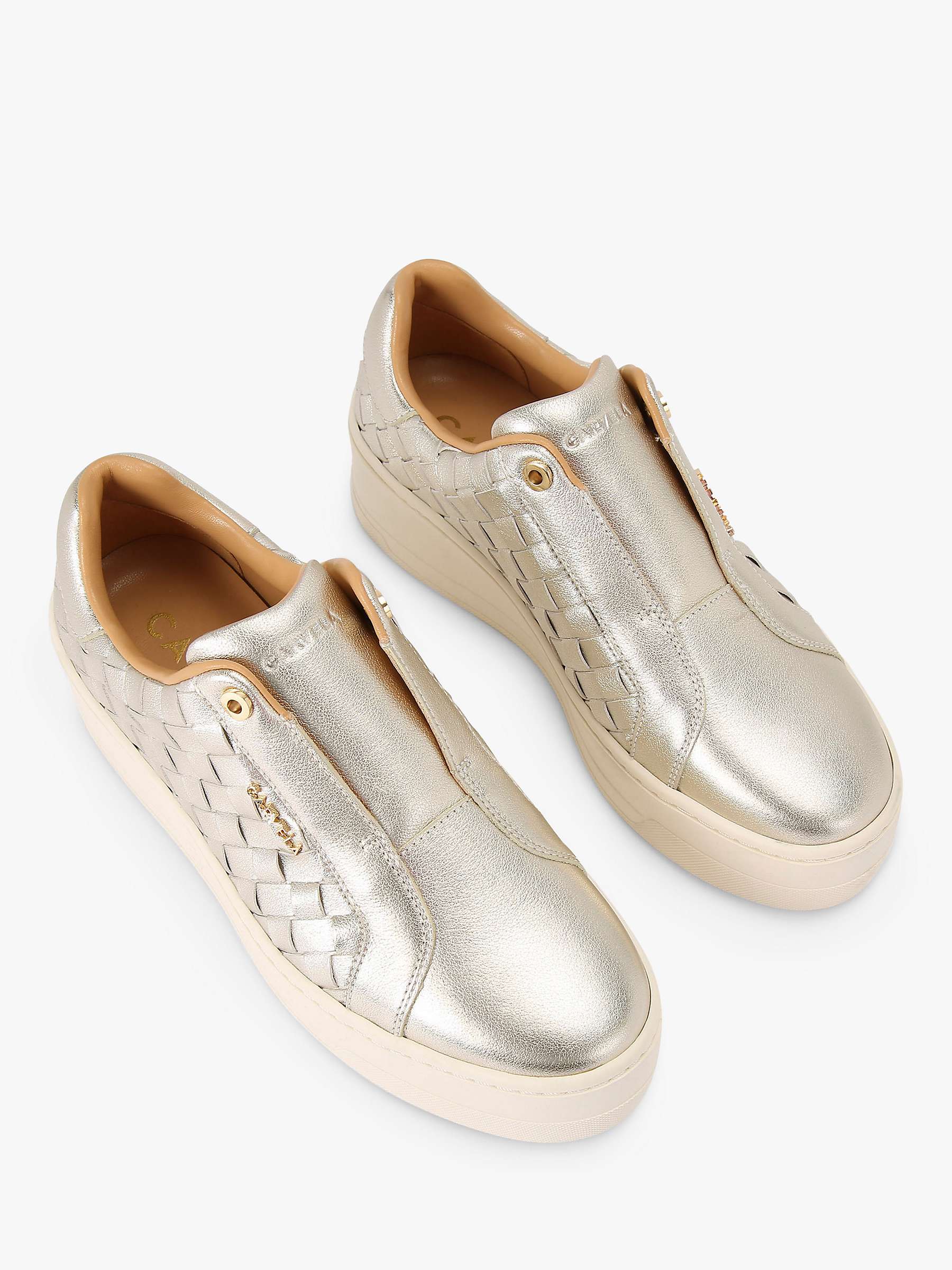 Buy Carvela Leather Laceless Trainers, Gold Online at johnlewis.com