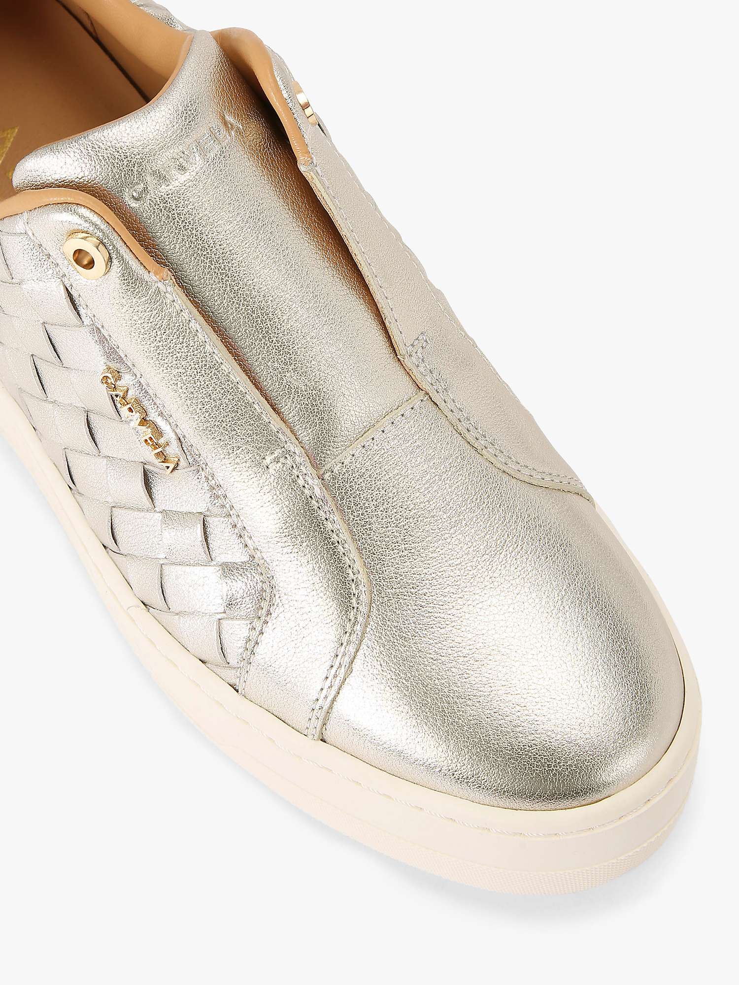 Buy Carvela Leather Laceless Trainers, Gold Online at johnlewis.com