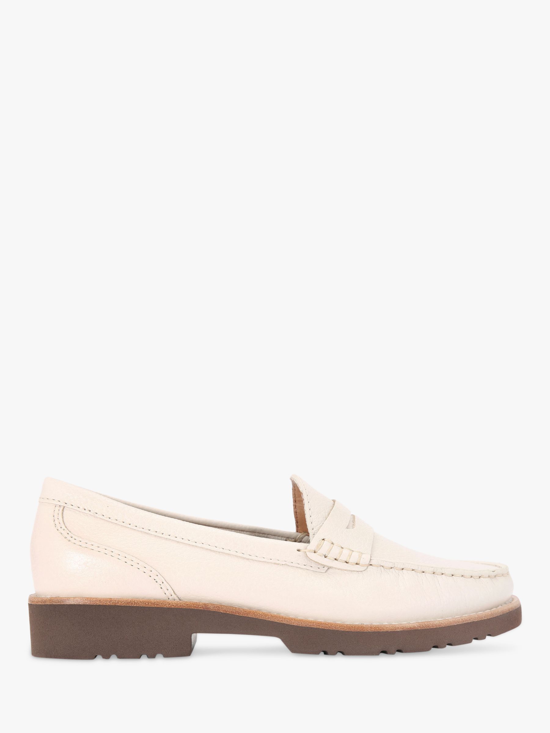 KG Kurt Geiger Melody Leather Loafers, Natural Putty at John Lewis ...