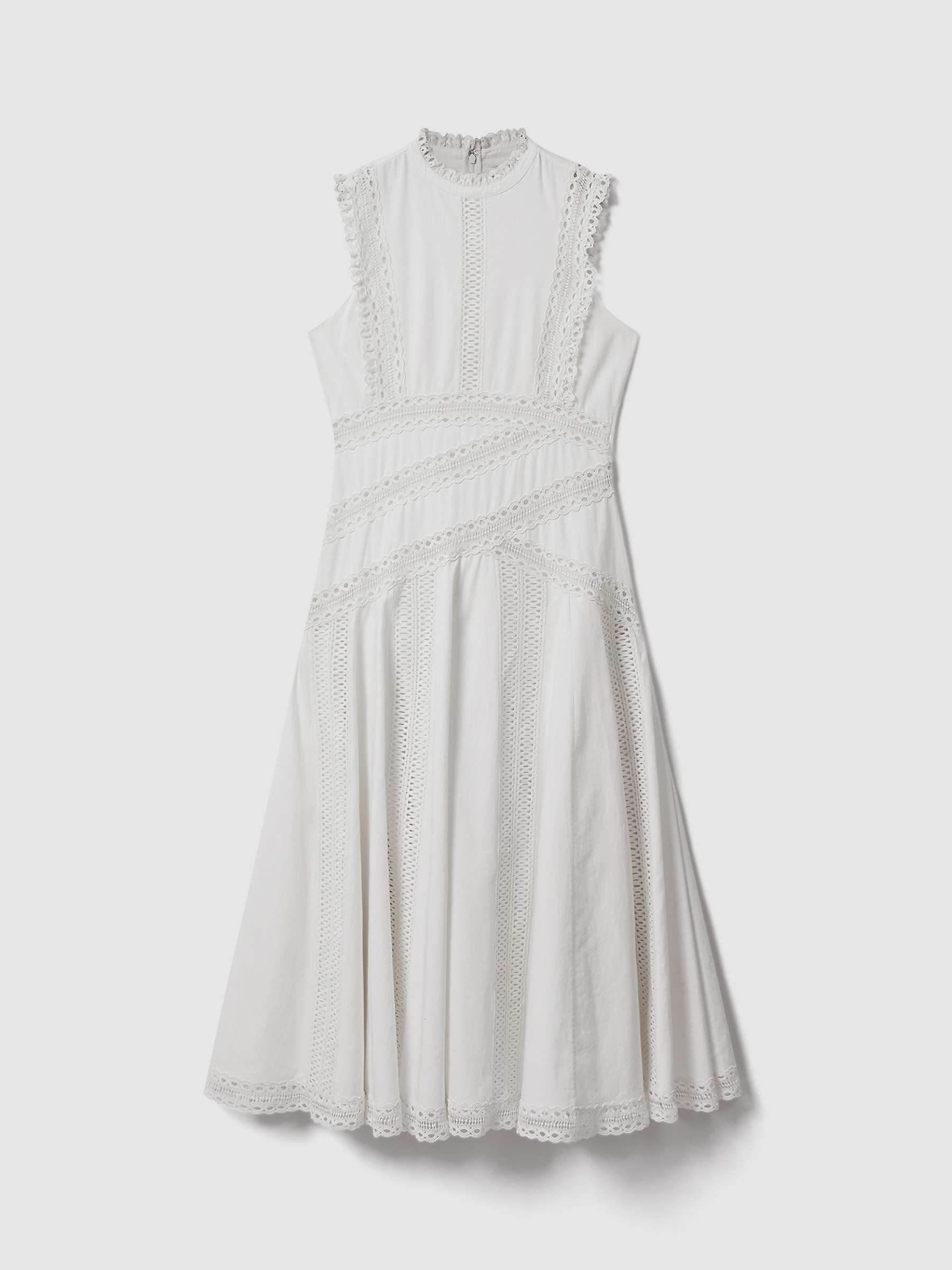 Buy FLORERE Lace Cotton Midi Dress Online at johnlewis.com