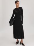 FLORERE Crochet Midaxi Dress, Black