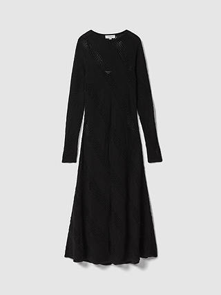 FLORERE Crochet Midaxi Dress, Black