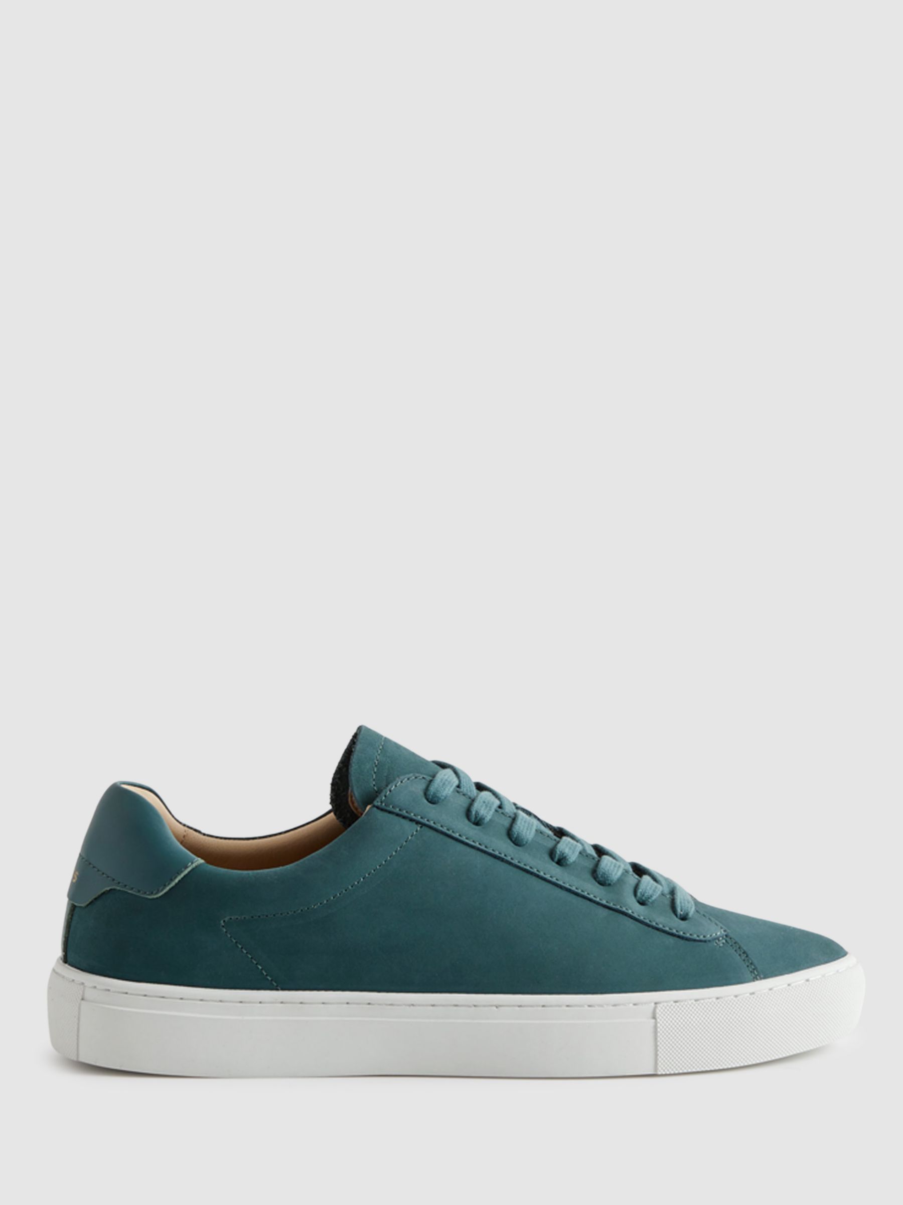 Reiss Finley Leather Trainers, Seafoam at John Lewis & Partners