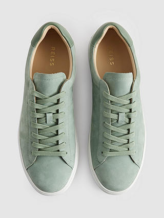 Reiss Finley Leather Trainers, Sage