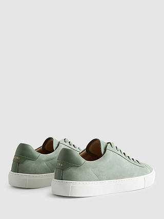 Reiss Finley Leather Trainers, Sage