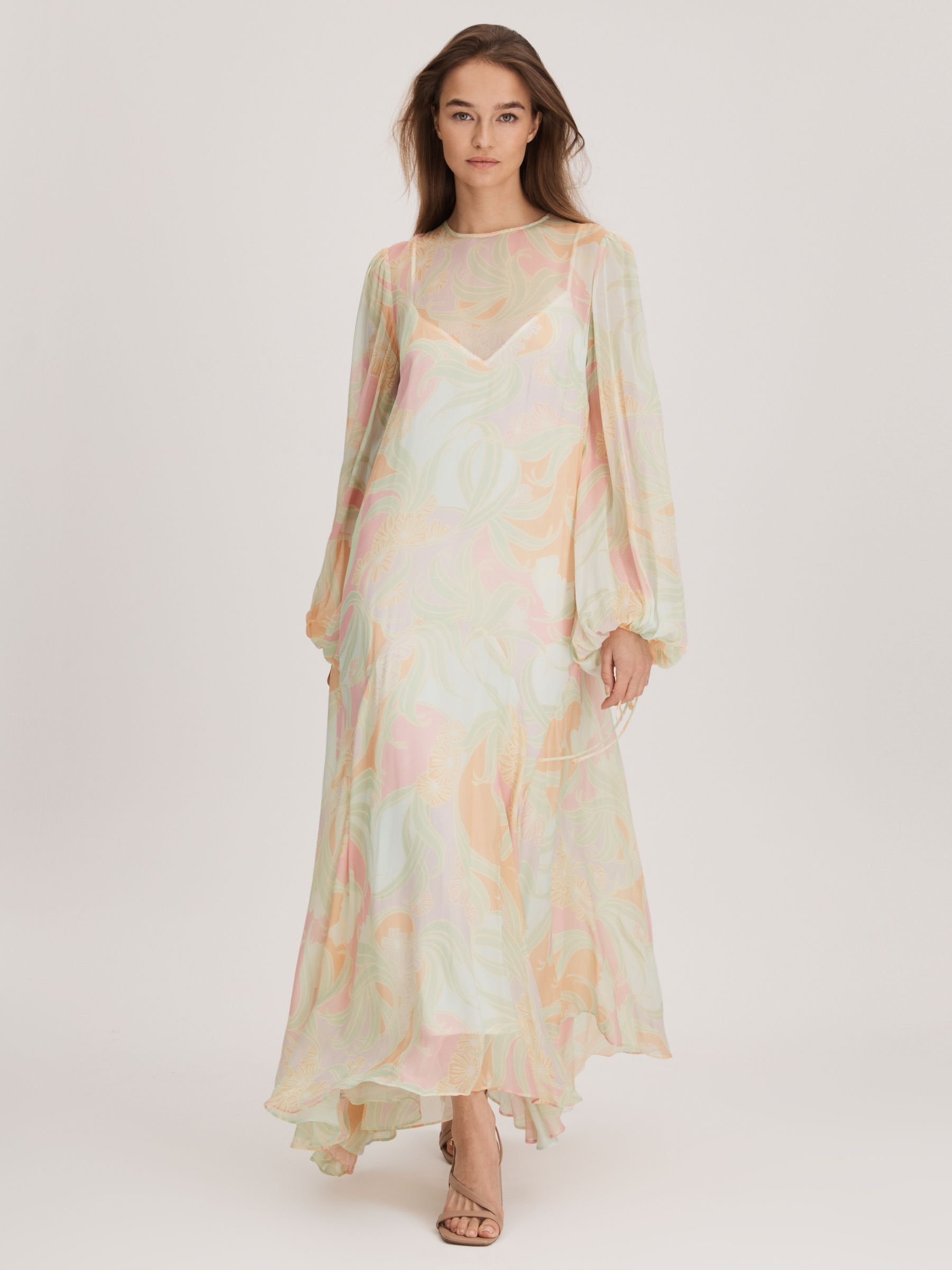 FLORERE Asymmetrical Maxi Dress, Multi, 8