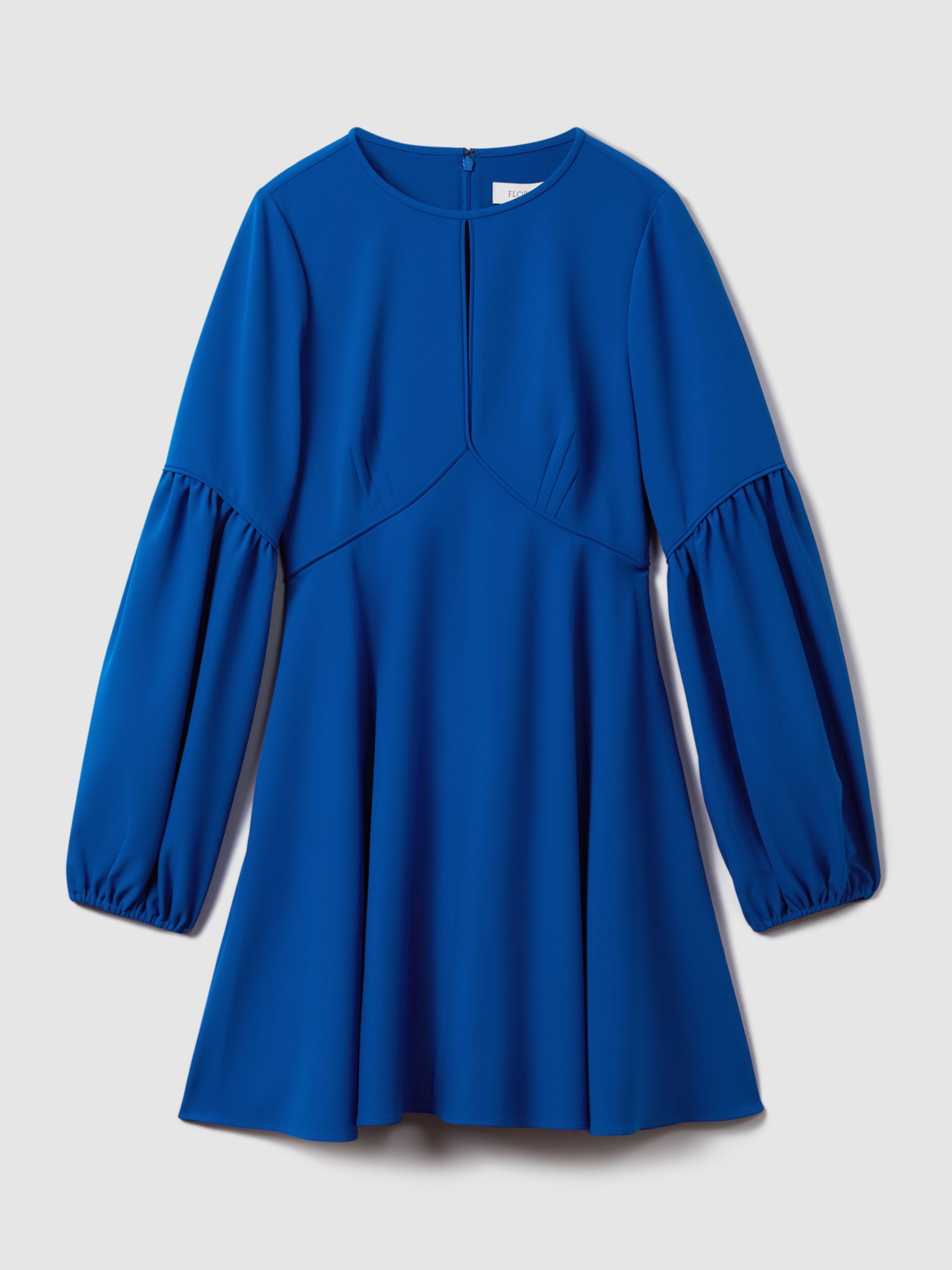 Buy FLORERE Blouson Sleeve Mini Dress, Bright Blue Online at johnlewis.com