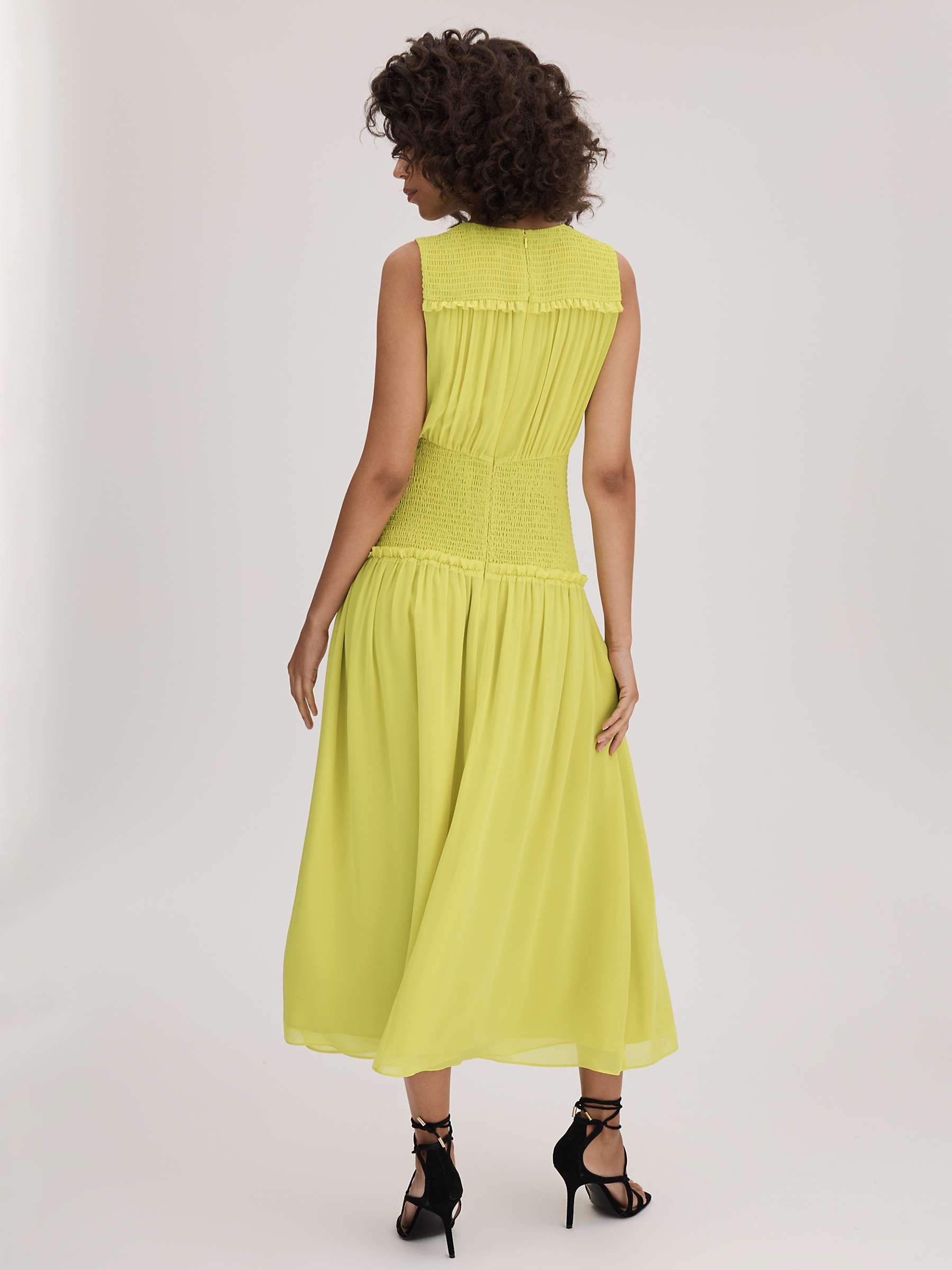 Buy FLORERE Smocked Waist Midi Dress, Lime Online at johnlewis.com