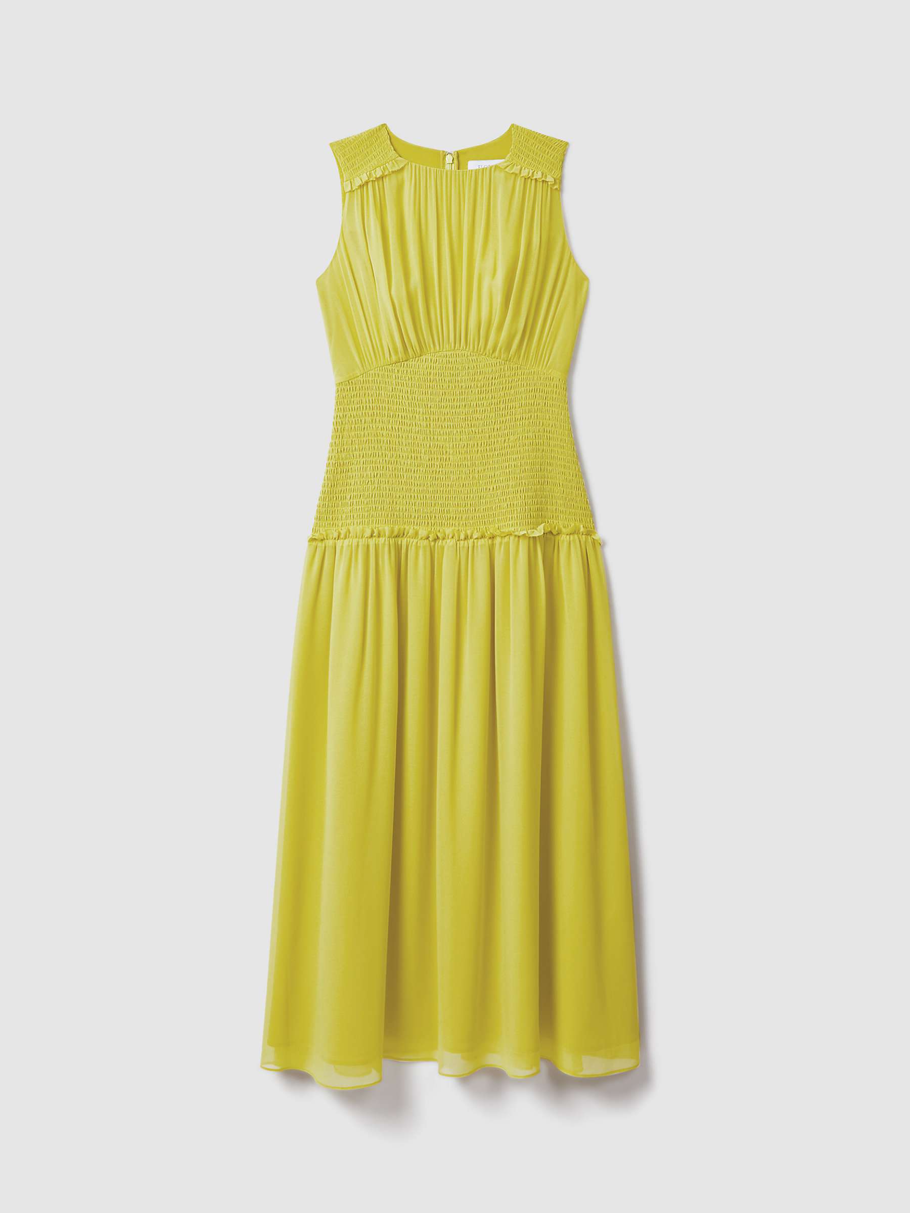 Buy FLORERE Smocked Waist Midi Dress, Lime Online at johnlewis.com
