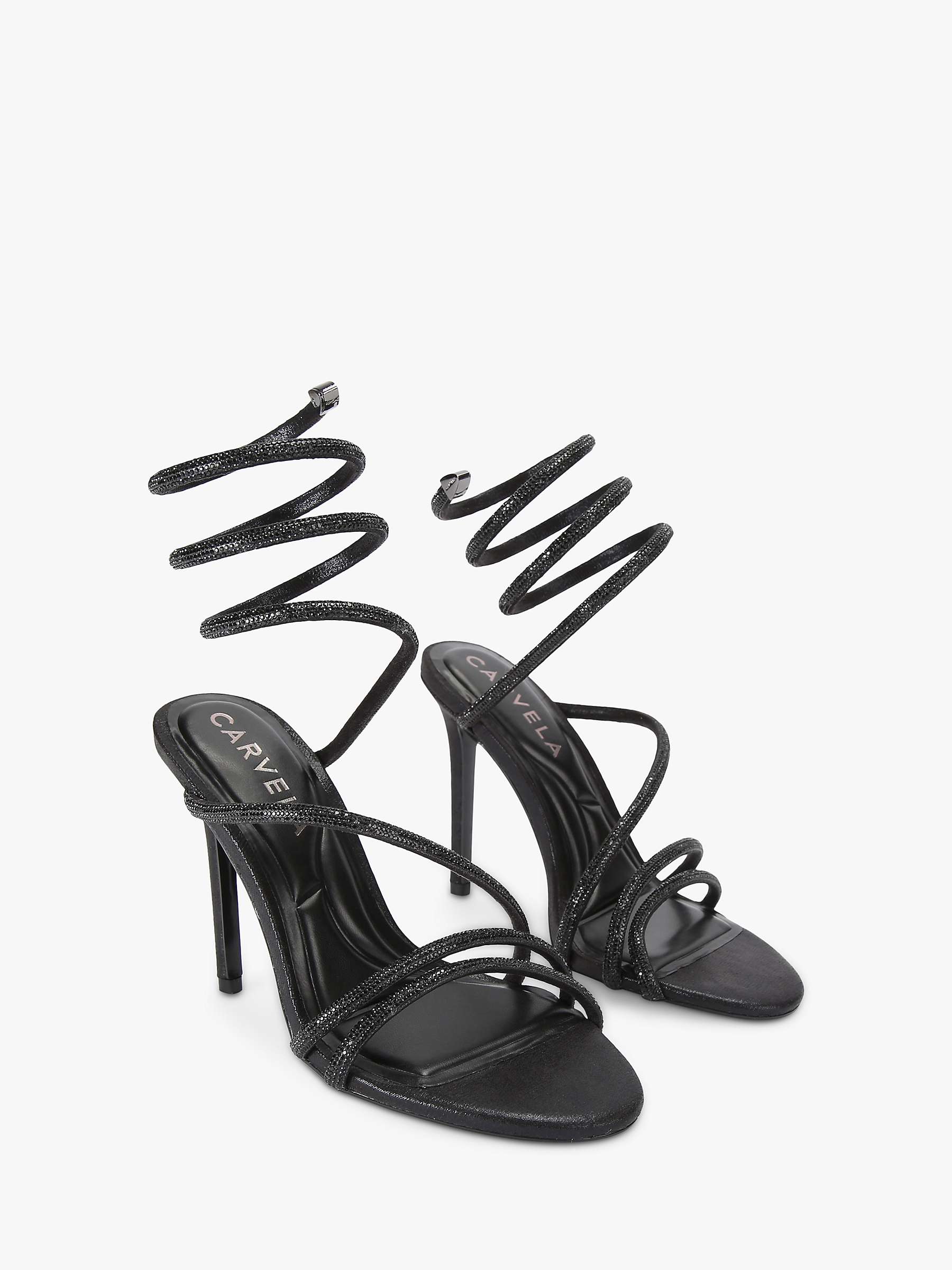 Buy Carvela Spiral Patent Heel Sandals, Black Online at johnlewis.com