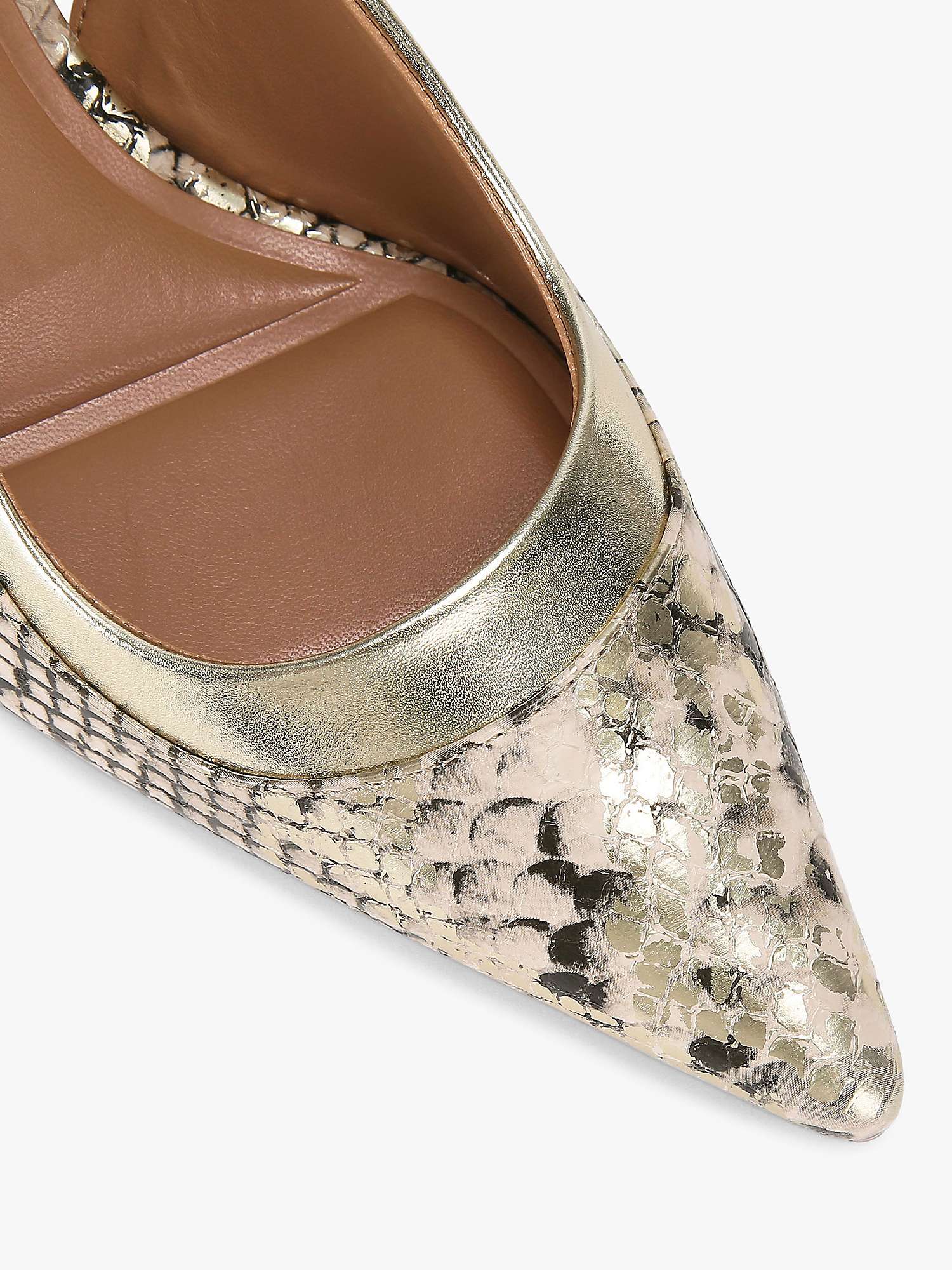 Buy Carvela Countess Slingback Leather Court Shoes, Natural Beige Online at johnlewis.com