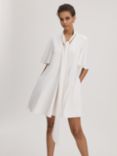 FLORERE Tie Neck Frill Sleeve Mini Dress, Ivory