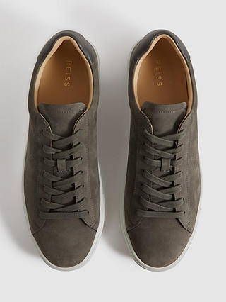 Reiss Finley Leather Trainers, Grey