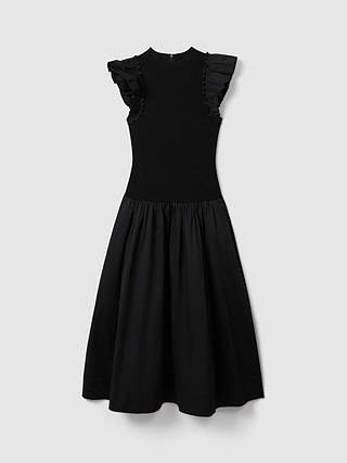 FLORERE Knit A Line Midi Dress, Black