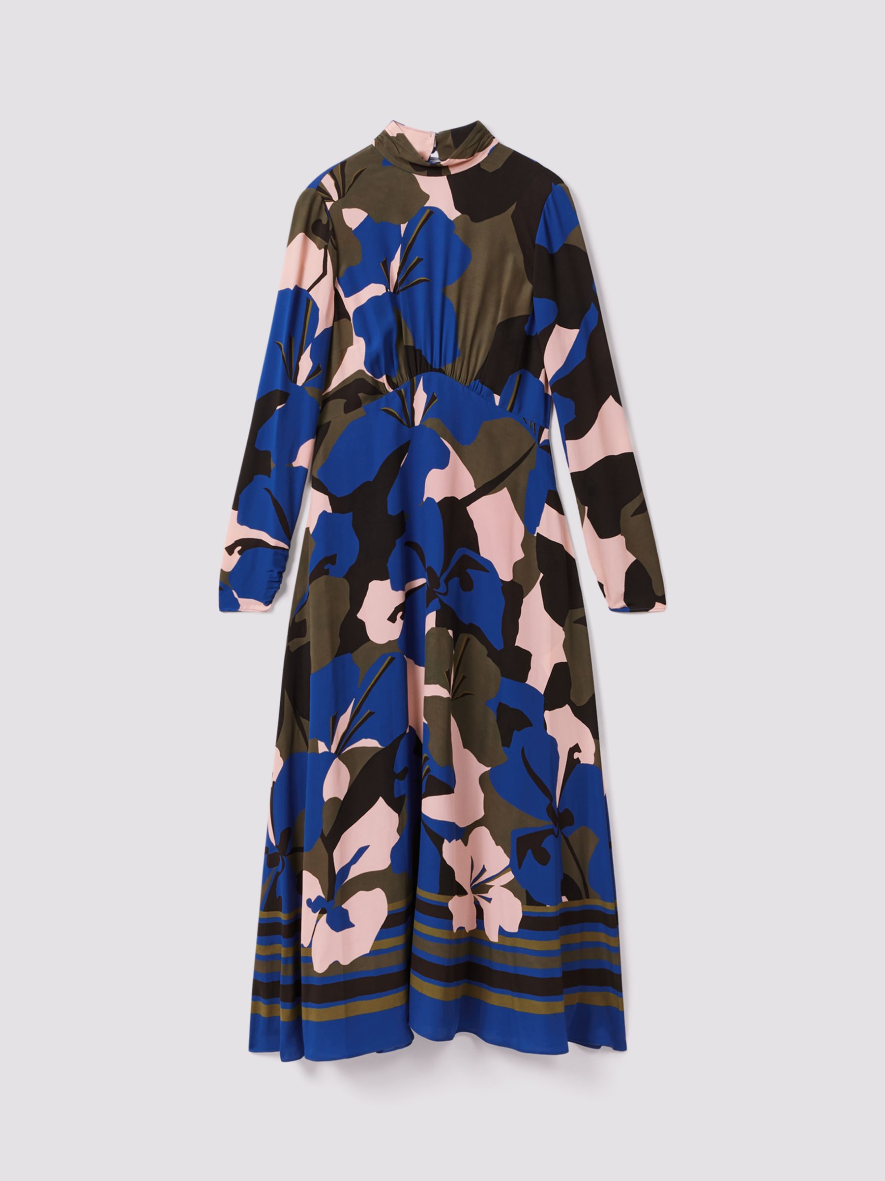 FLORERE Floral Zip Cuff Midi Dress, Multi at John Lewis & Partners