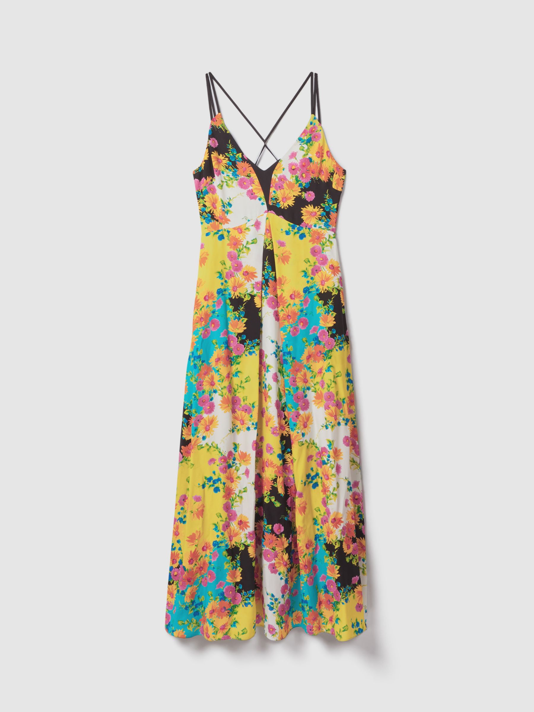 FLORERE Floral V-neck Maxi Dress, Multi, 8