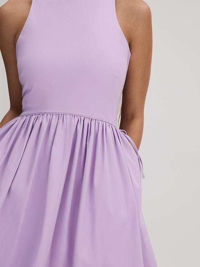 FLORERE Full Skirt Cotton Blend Dress, Lilac