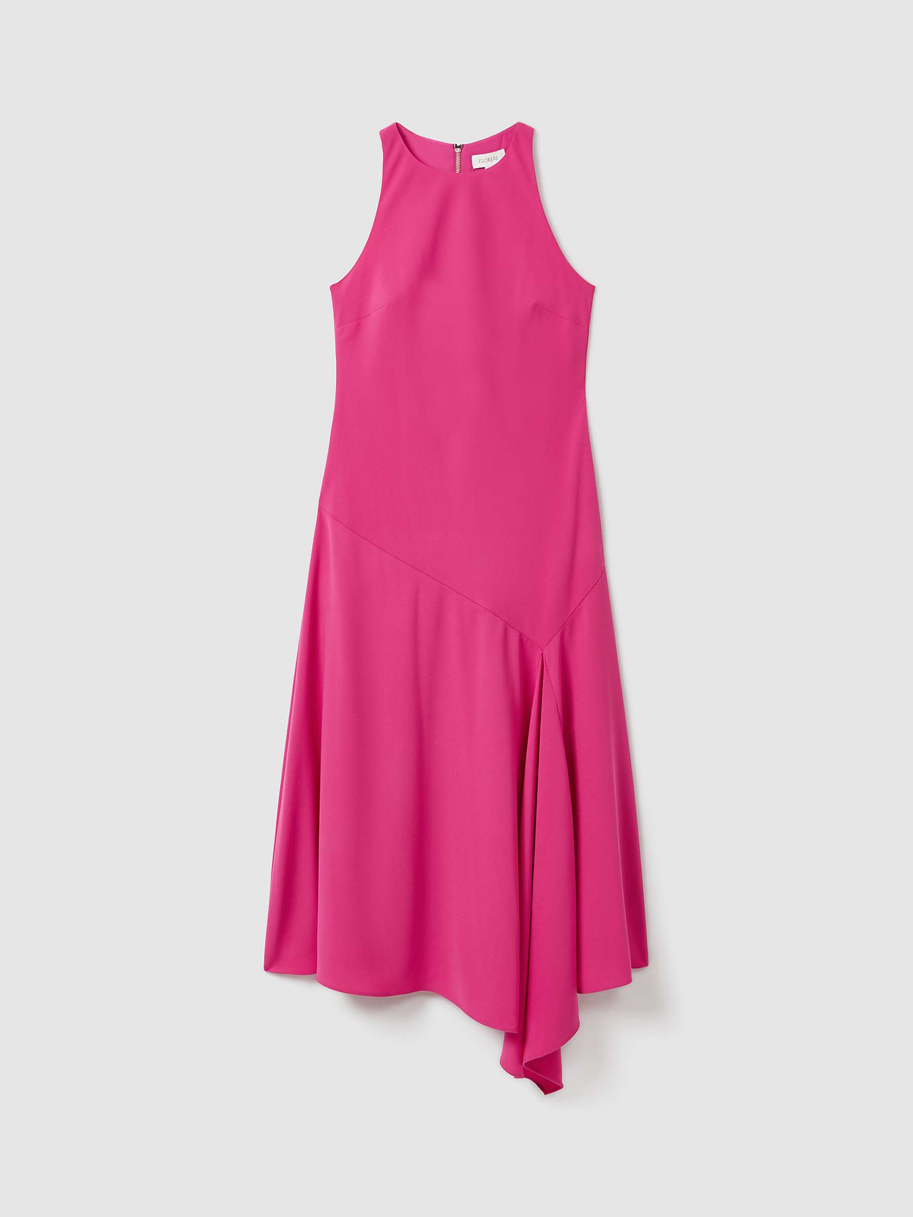 Buy FLORERE Asymmetric Hem Midi Dress, Deep Pink Online at johnlewis.com