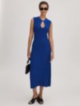 FLORERE Keyhole Sleeveless Midi Dress, Bright Blue