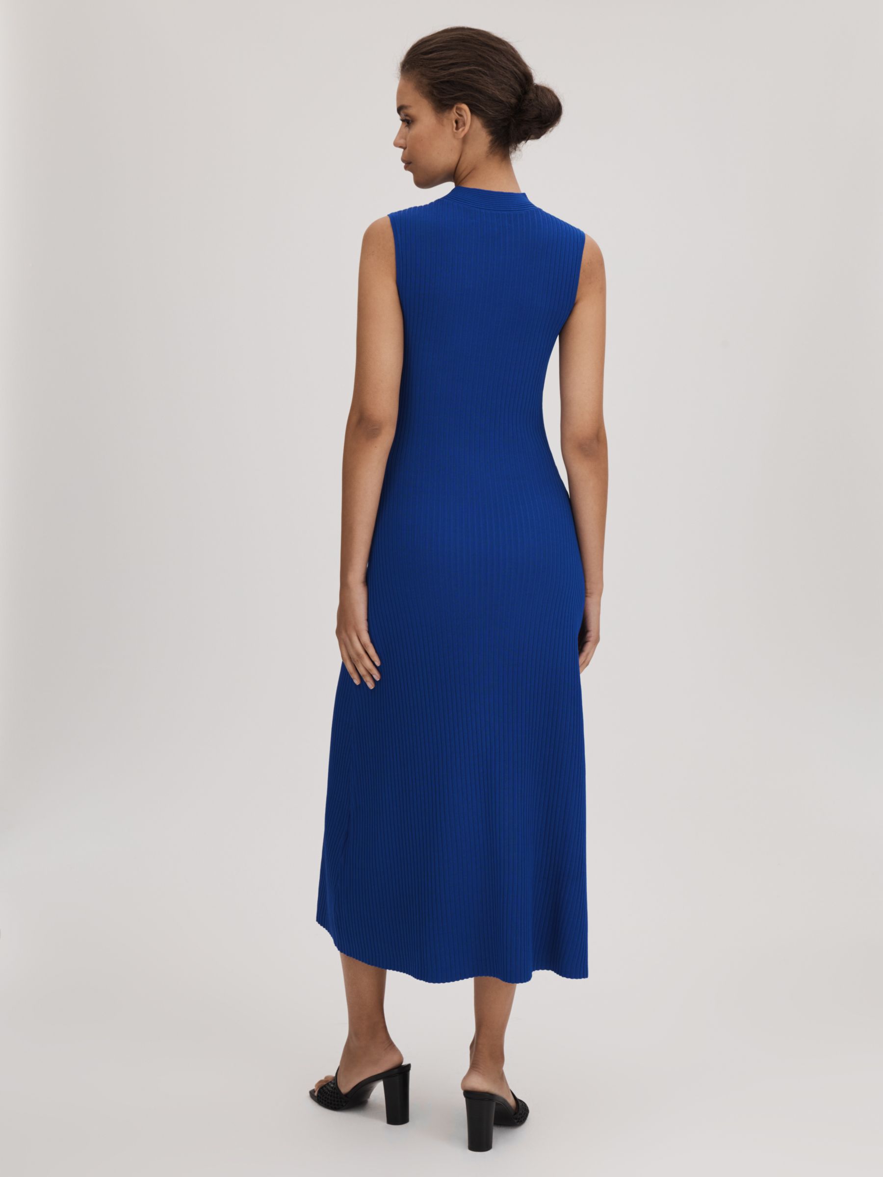 FLORERE Keyhole Sleeveless Midi Dress, Bright Blue, 8