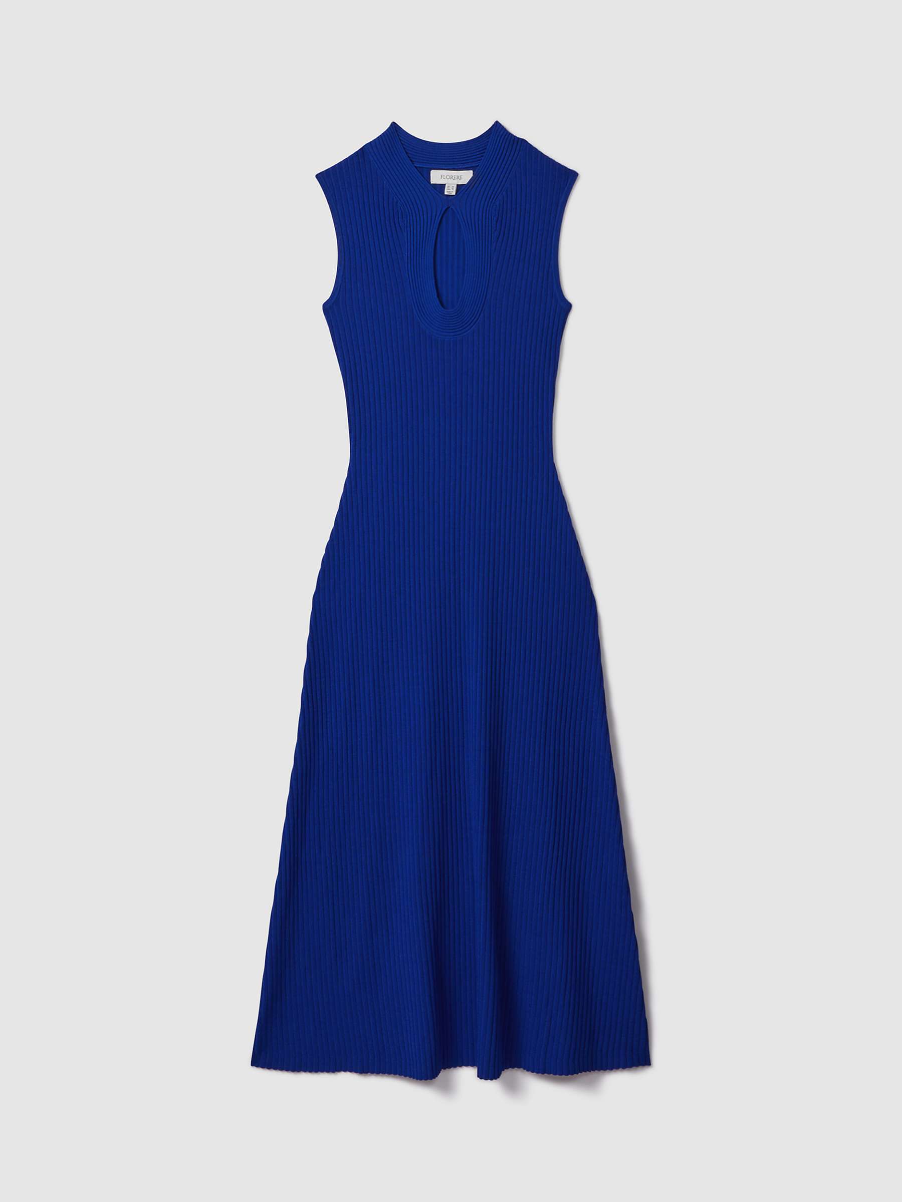 Buy FLORERE Keyhole Sleeveless Midi Dress, Bright Blue Online at johnlewis.com