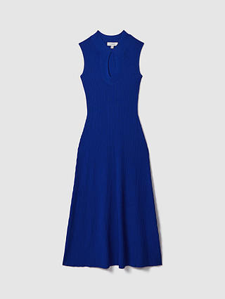 FLORERE Keyhole Sleeveless Midi Dress, Bright Blue