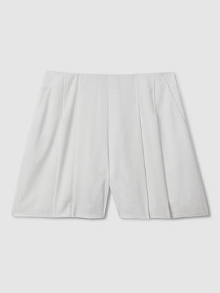 FLORERE Tailored Crepe Shorts, Ivory