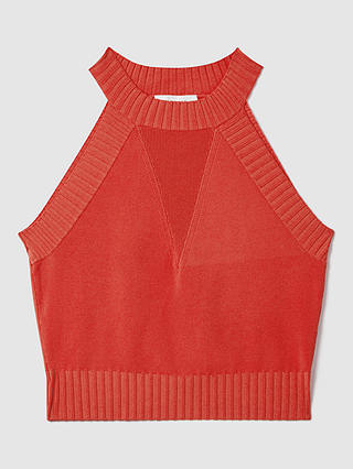 FLORERE Knitted Top, Deep Coral