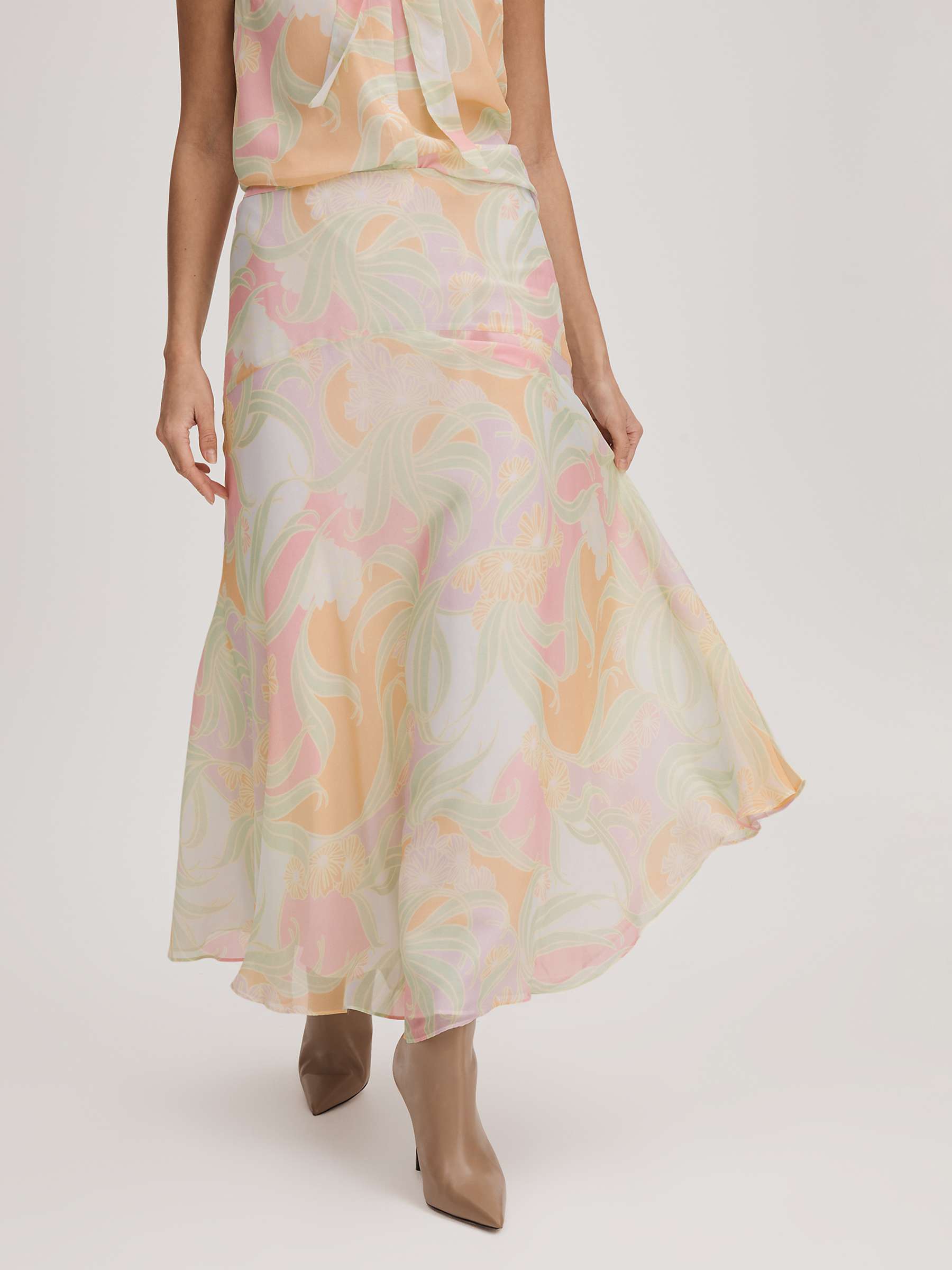 Buy FLORERE Panel Detail Midi Skirt, Multi Online at johnlewis.com
