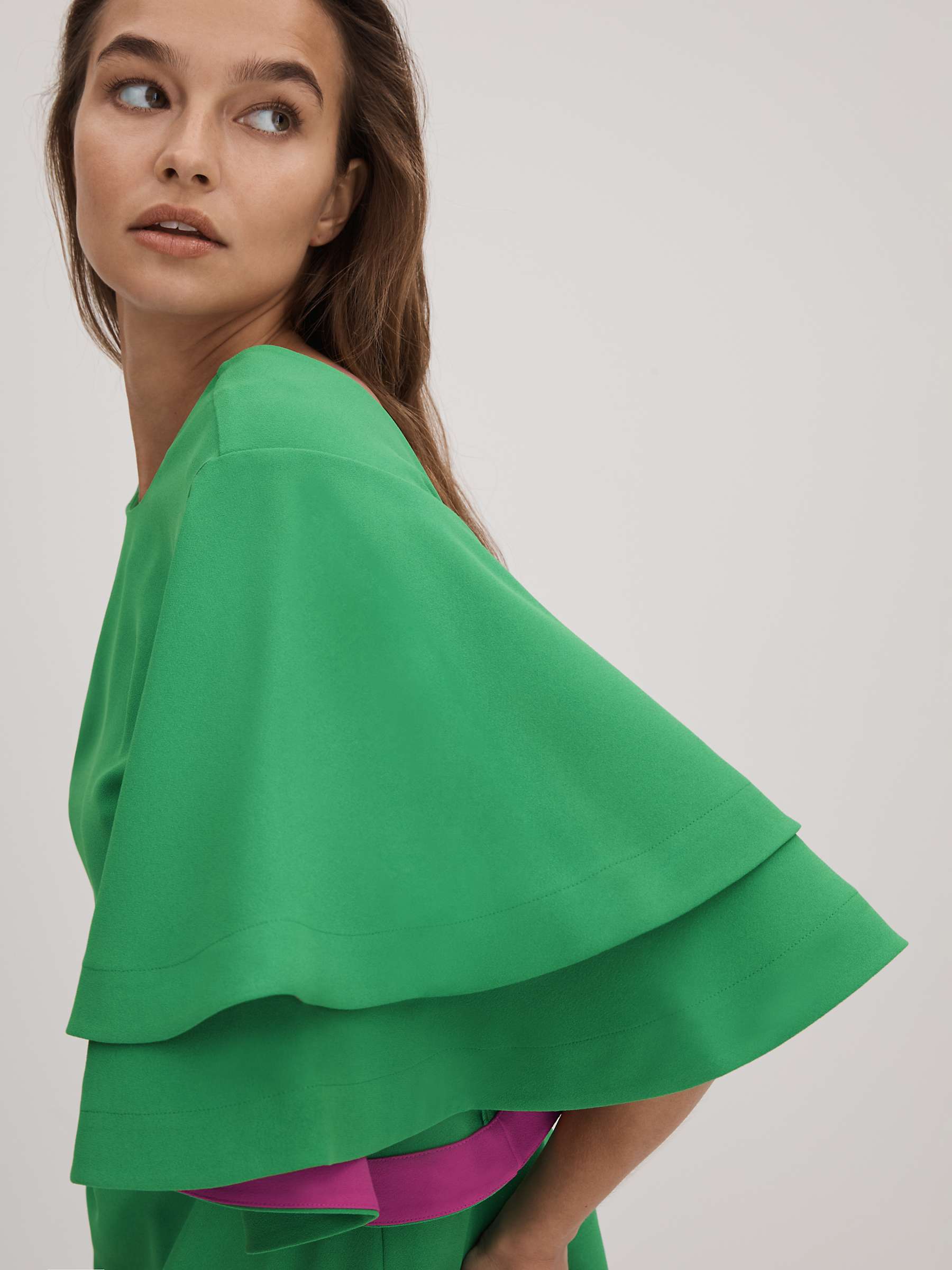 Buy FLORERE Tiered Sleeve Blouse, Bright Green Online at johnlewis.com