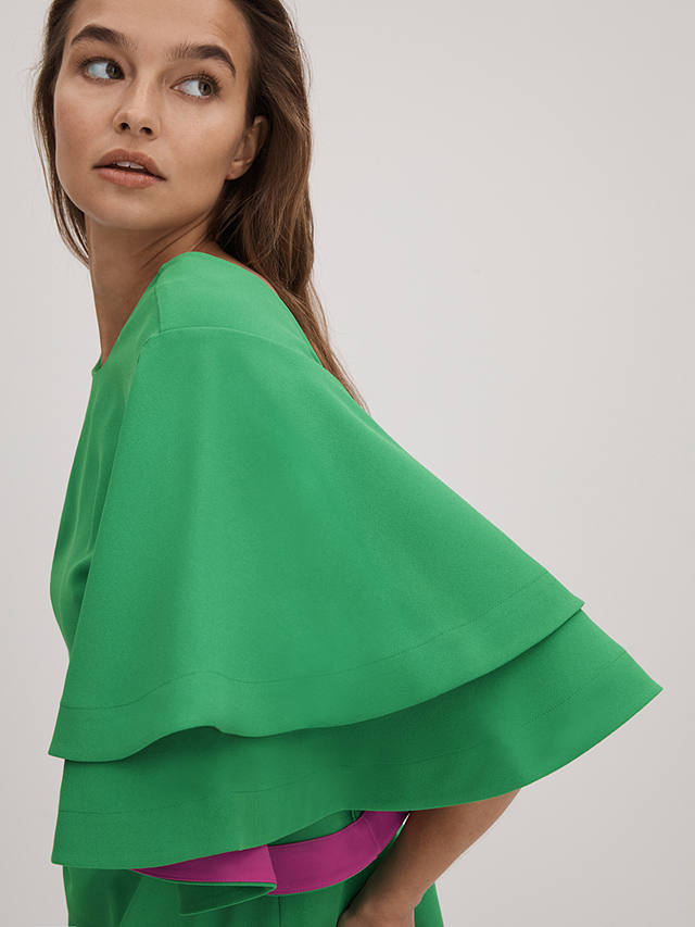 FLORERE Tiered Sleeve Blouse, Bright Green