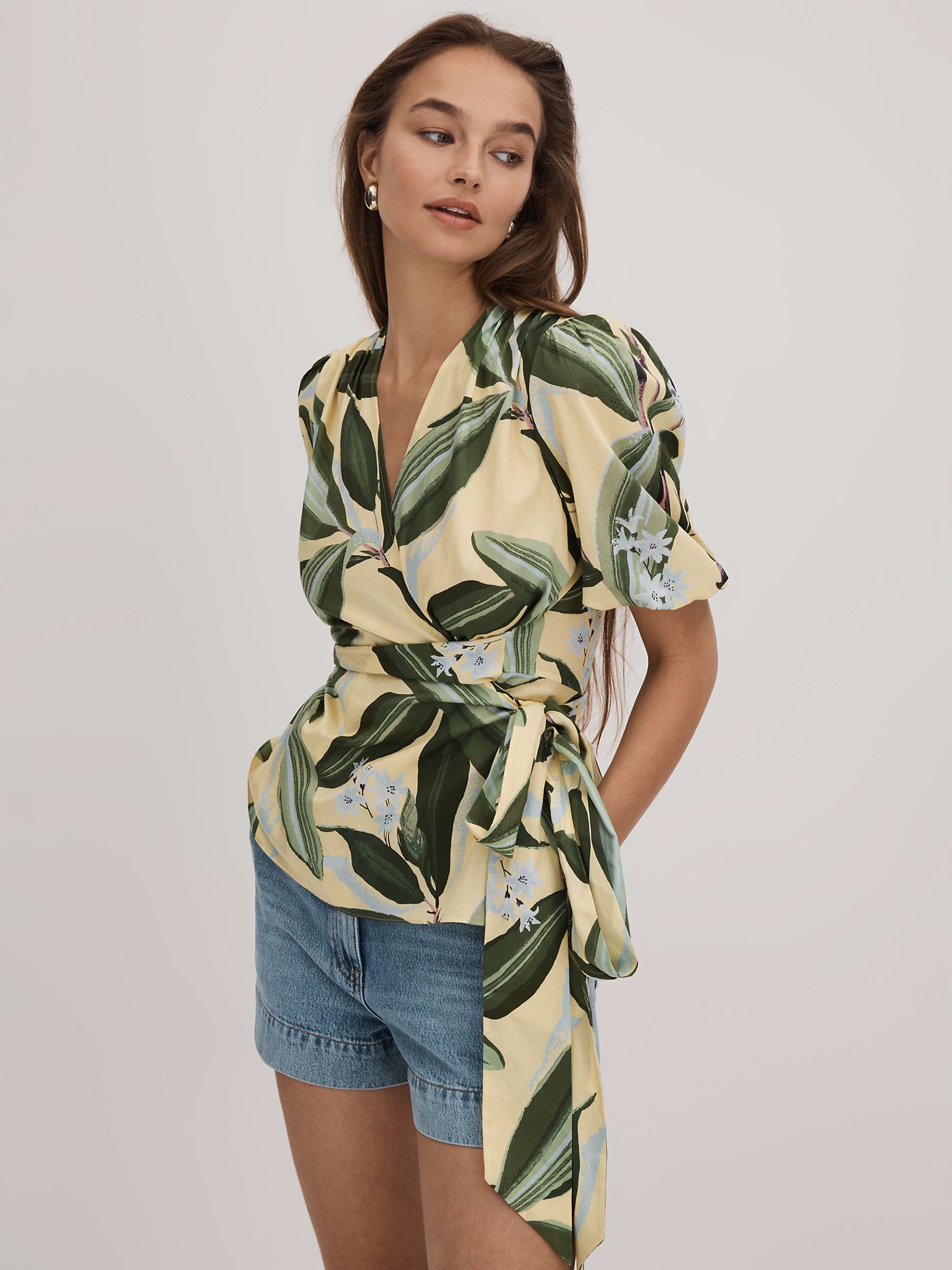 Buy FLORERE Puff Sleeve Floral Blouse, Multi Online at johnlewis.com