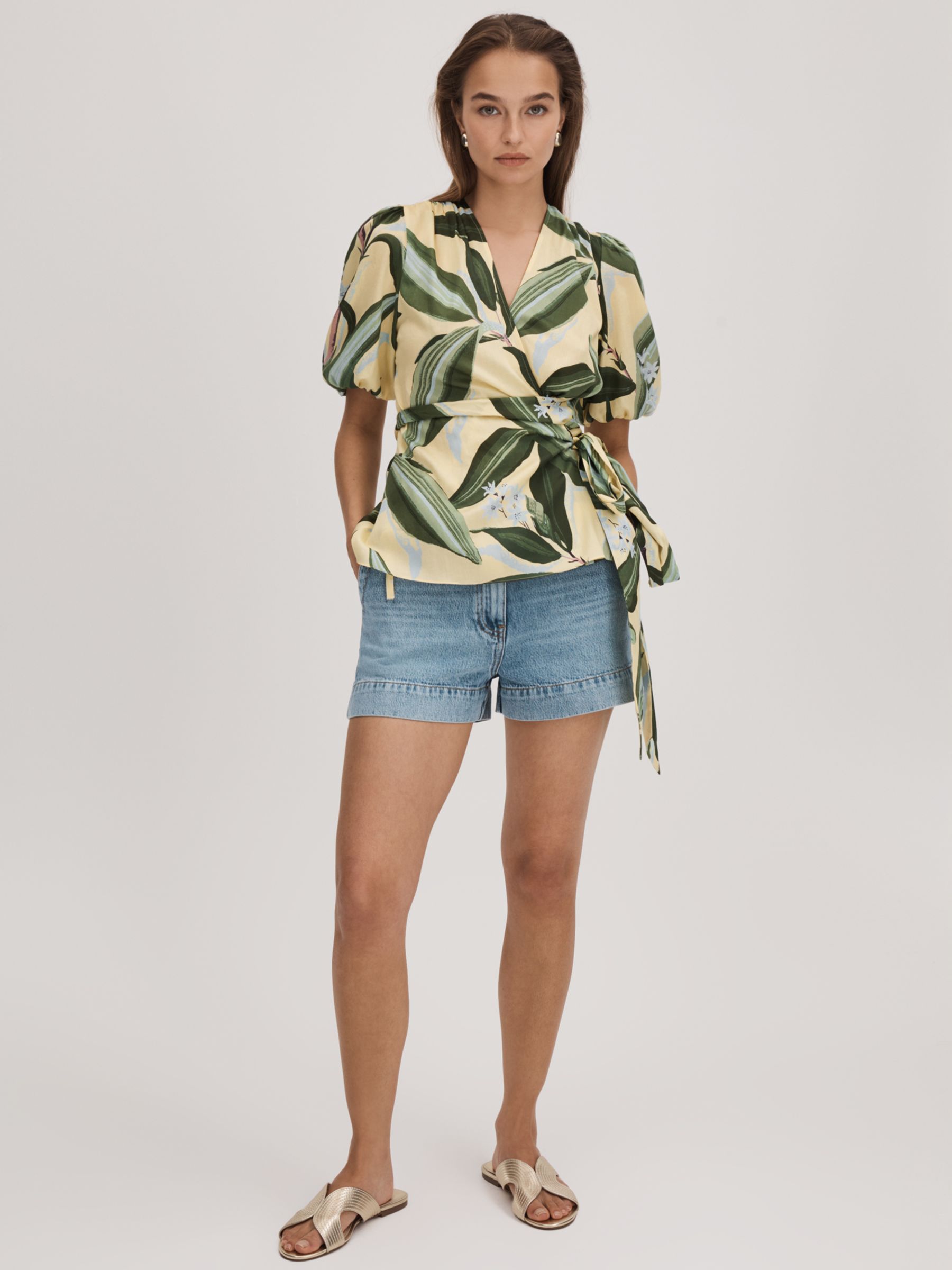 Buy FLORERE Puff Sleeve Floral Blouse, Multi Online at johnlewis.com