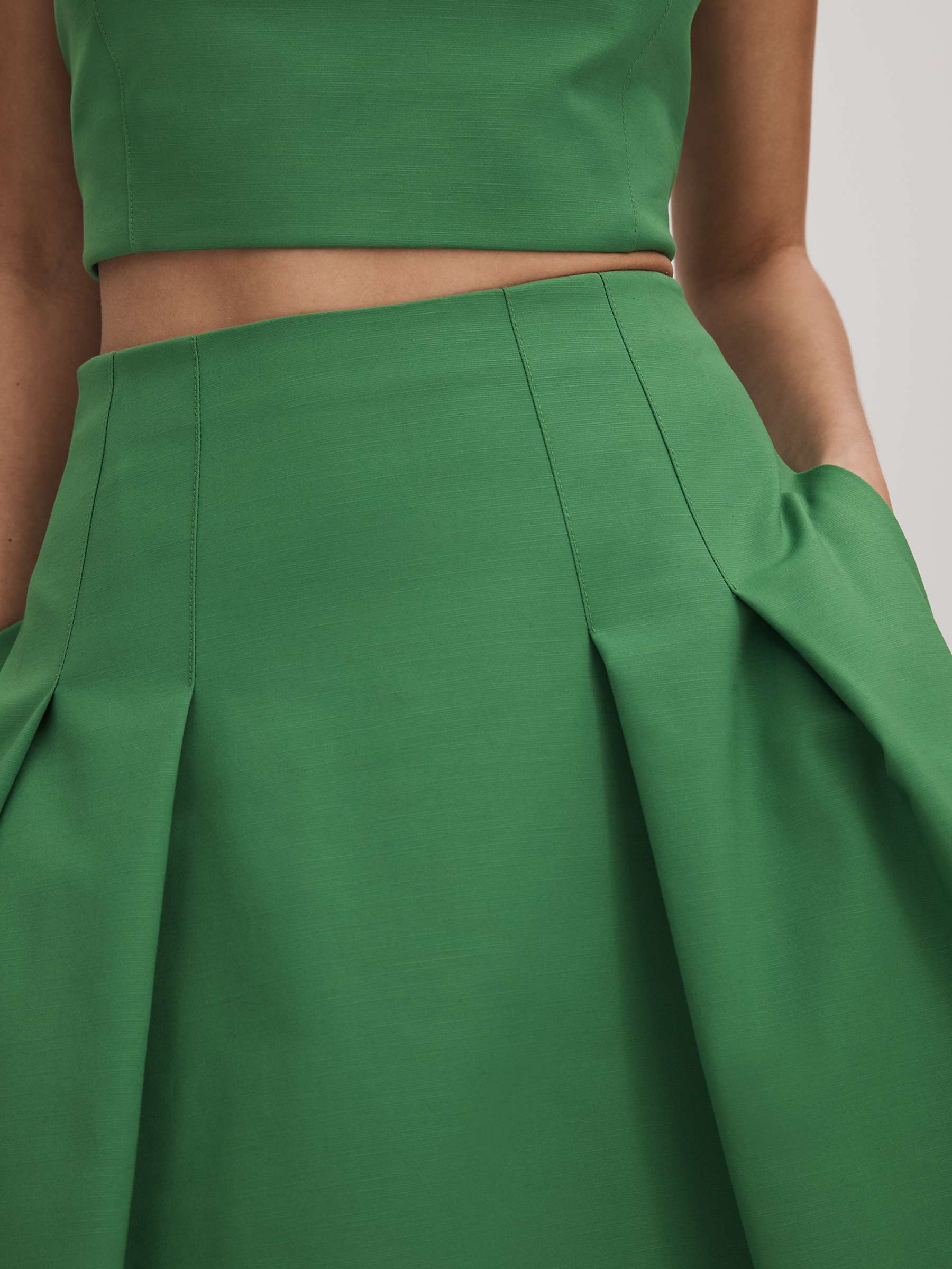 Buy FLORERE Pleat Detail Full Midi Skirt, Bright Green Online at johnlewis.com
