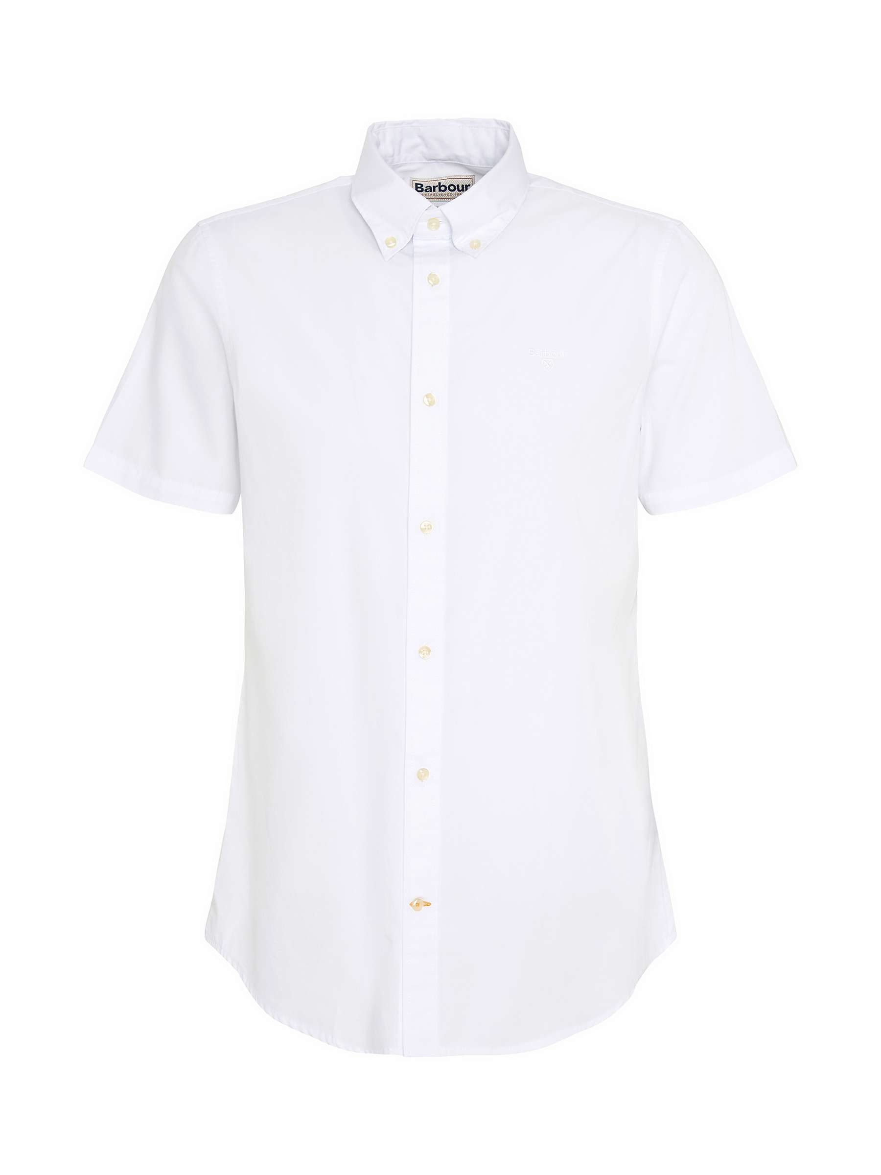Buy Barbour Cotton Short Sleeve Tailored Shirt, White Online at johnlewis.com