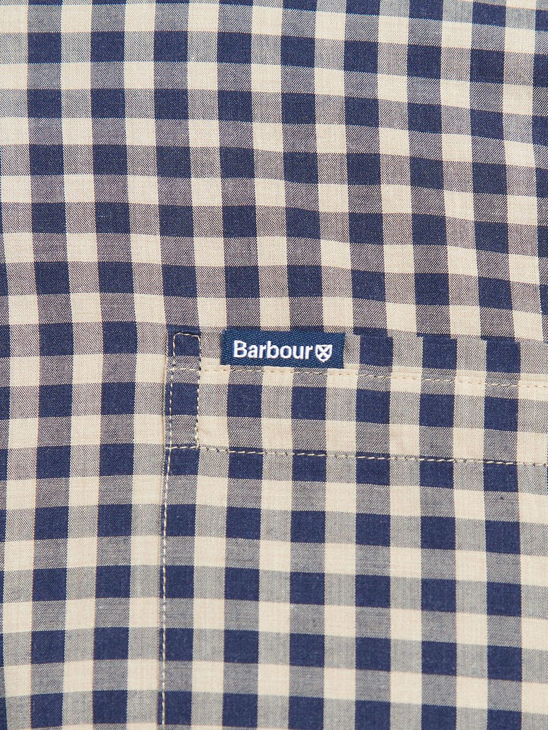 Barbour Merryton Gingham Tailored Shirt, Stone, S