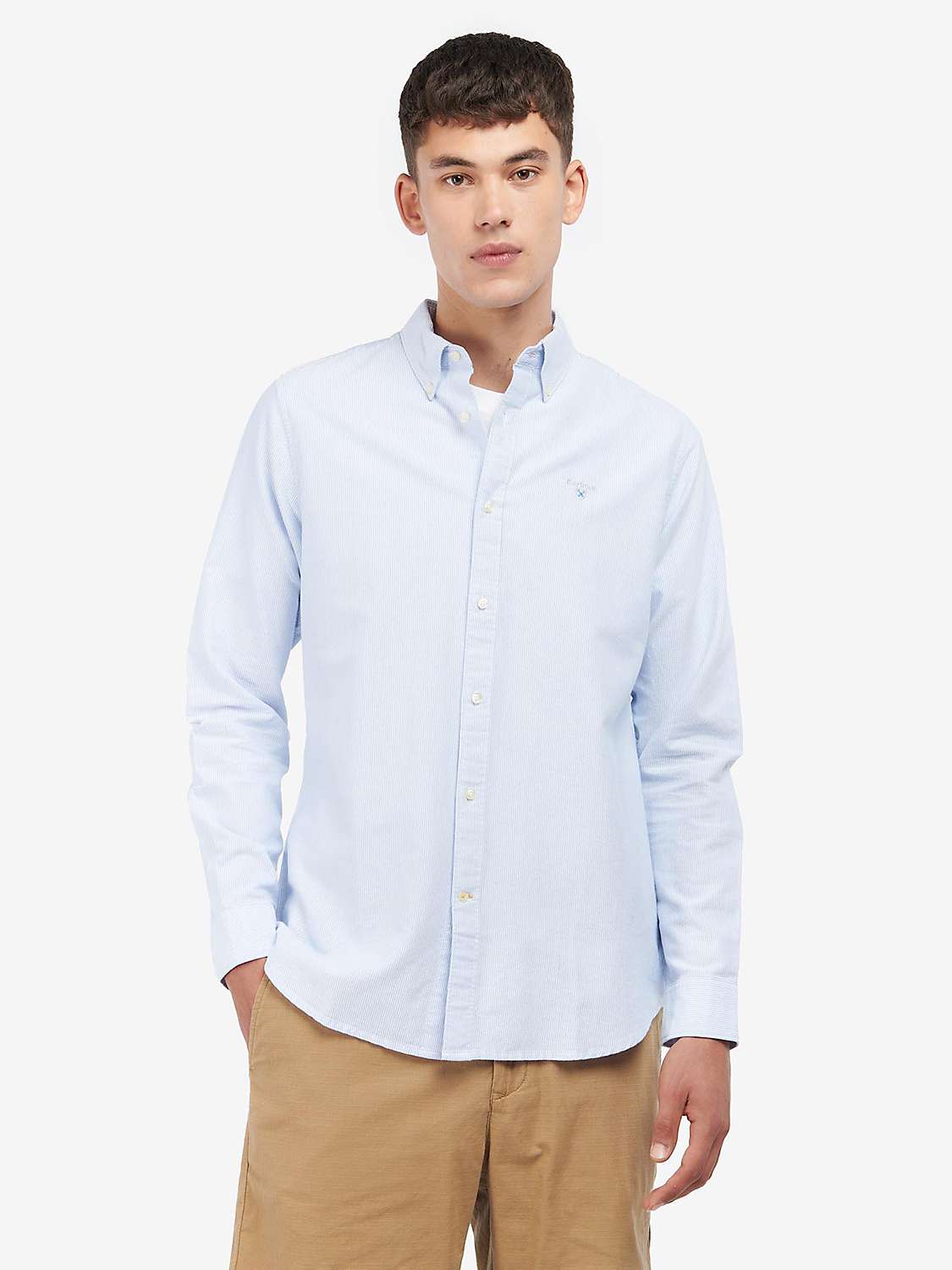 Buy Barbour Striped Oxford Tailored Shirt, Sky Blue Online at johnlewis.com