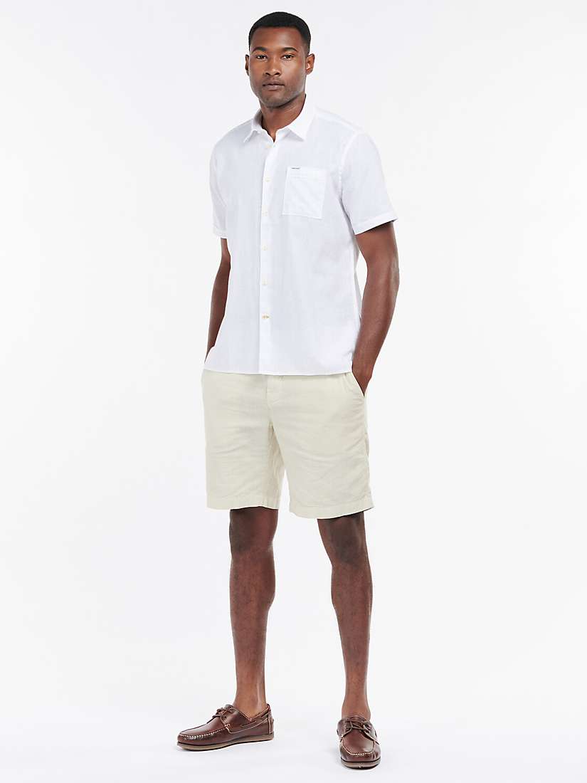 Buy Barbour Nelson Short Sleeve Shirt, White Online at johnlewis.com