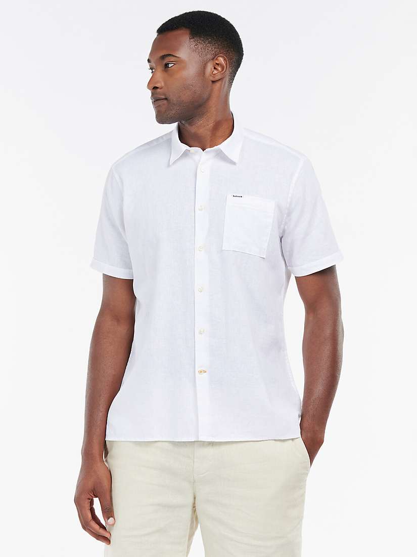 Buy Barbour Nelson Short Sleeve Shirt, White Online at johnlewis.com