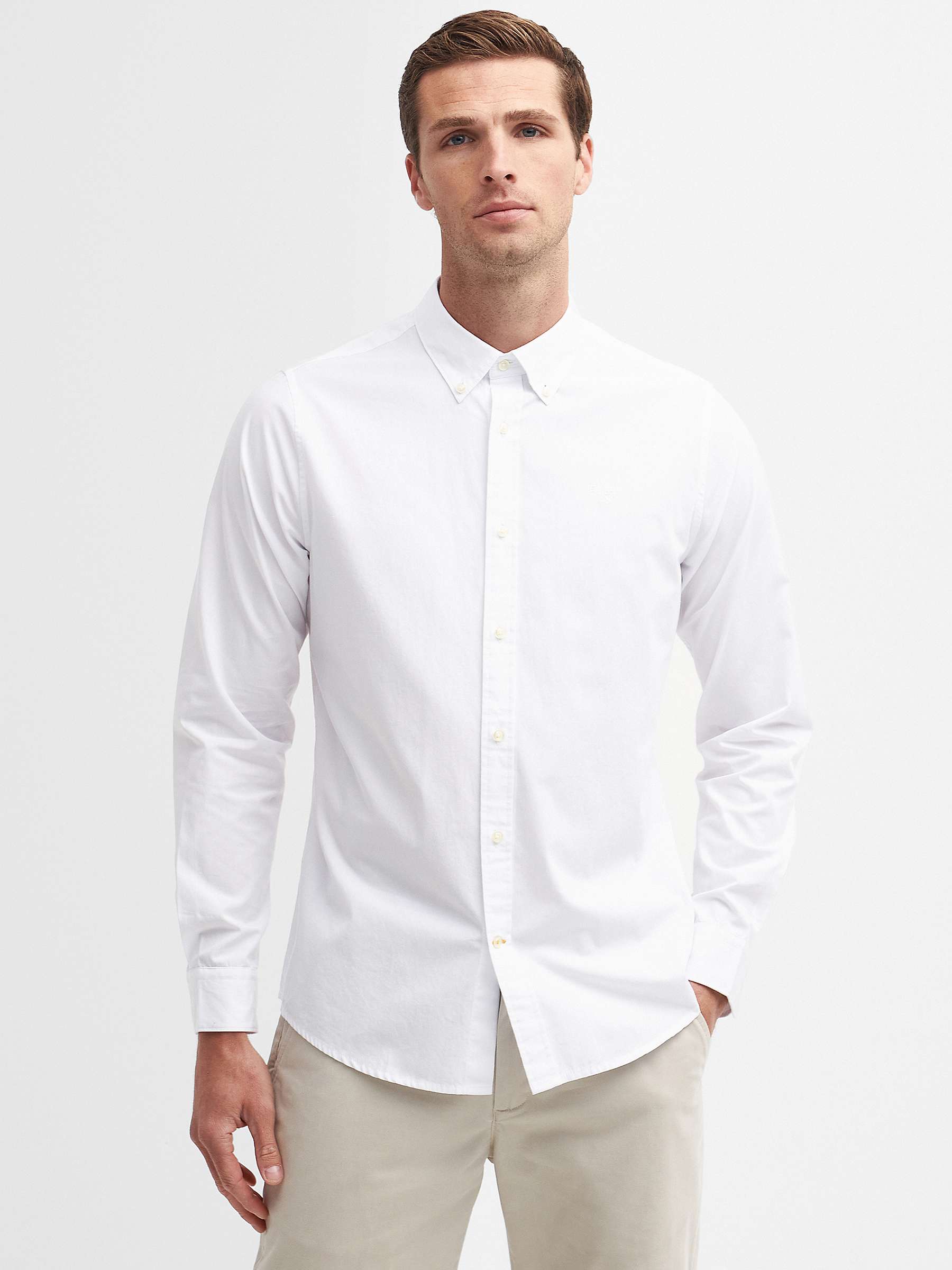 Buy Barbour Crest Poplin Shirt, White Online at johnlewis.com