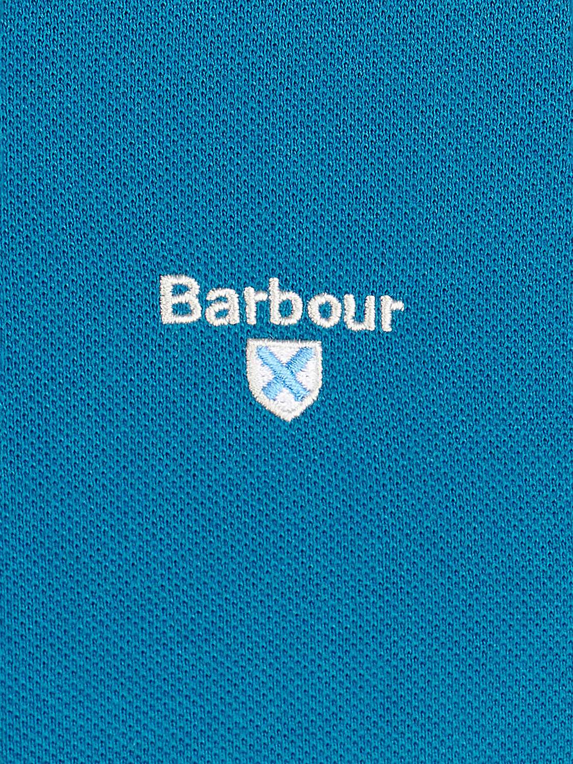 Buy Barbour Short Sleeve Logo Polo Shirt, Lyons Blue Online at johnlewis.com