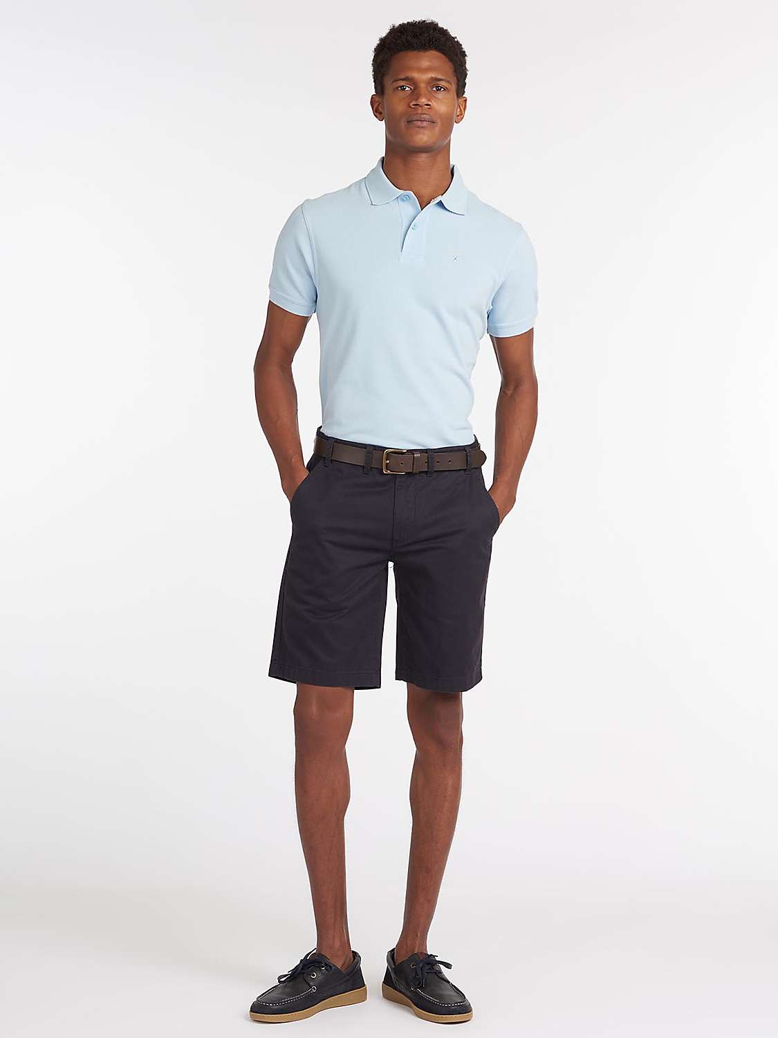 Buy Barbour Short Sleeve Sports Polo Shirt, Sky Online at johnlewis.com