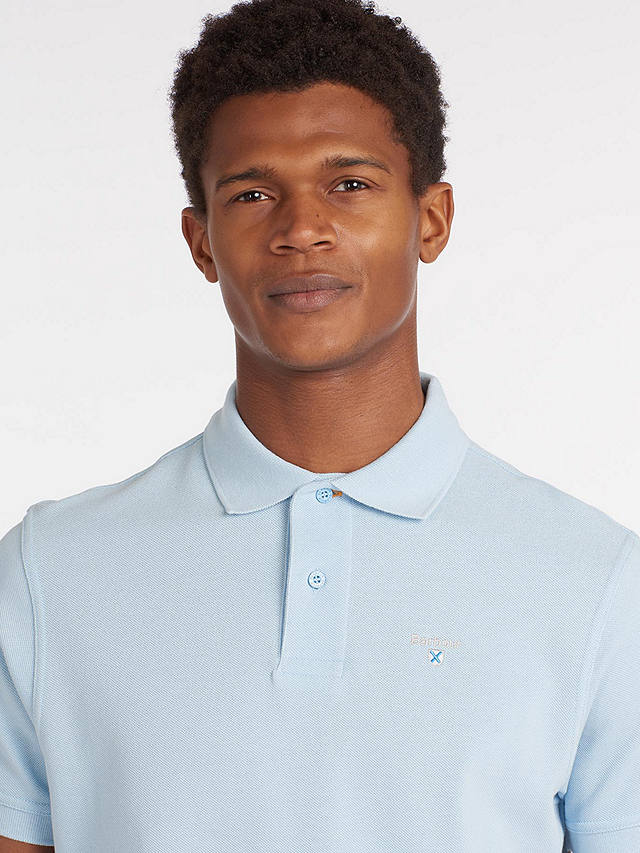 Barbour Short Sleeve Sports Polo Shirt, Sky