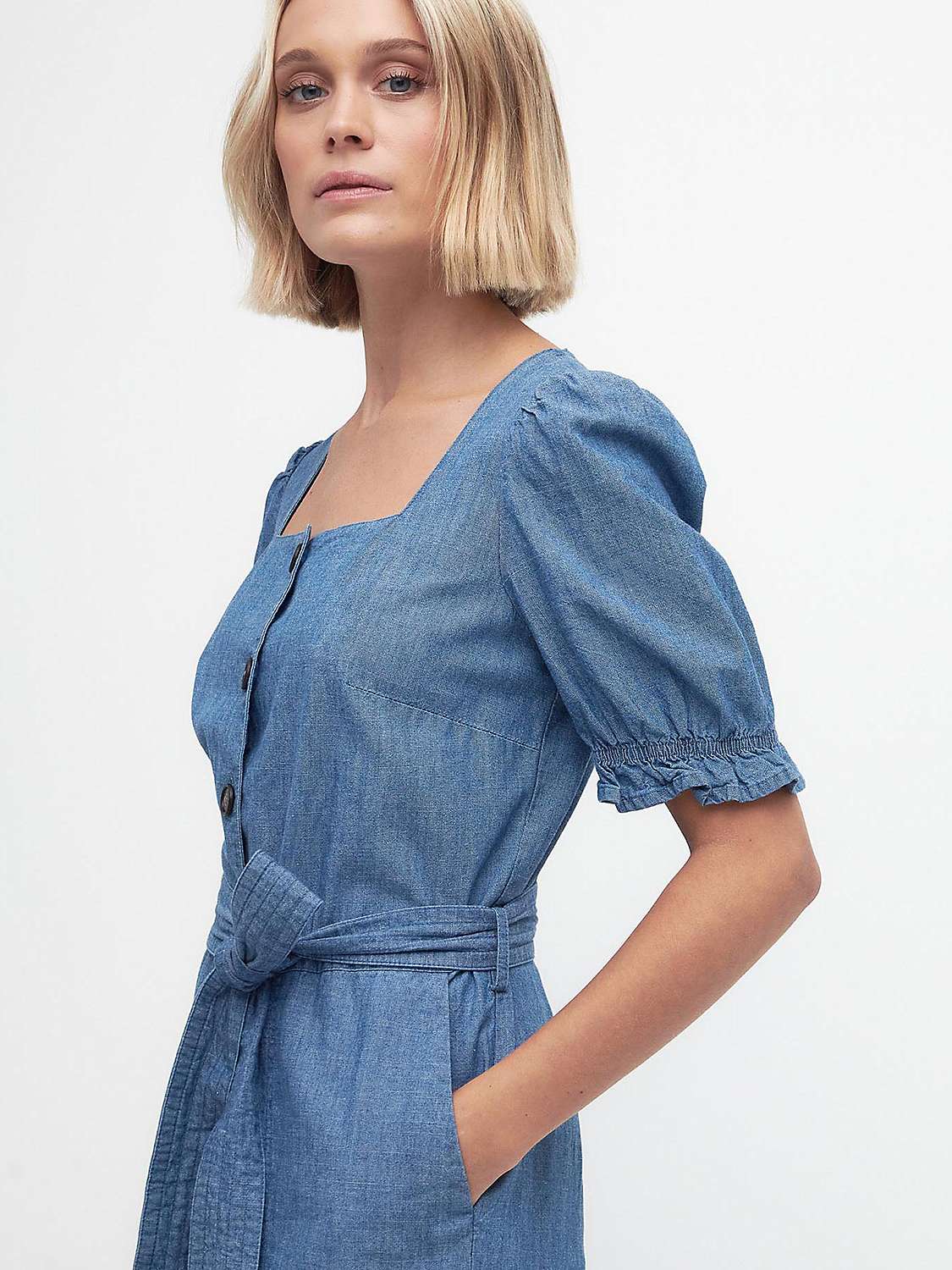 Buy Barbour Berkley Cotton Jumpsuit, Chambray Online at johnlewis.com