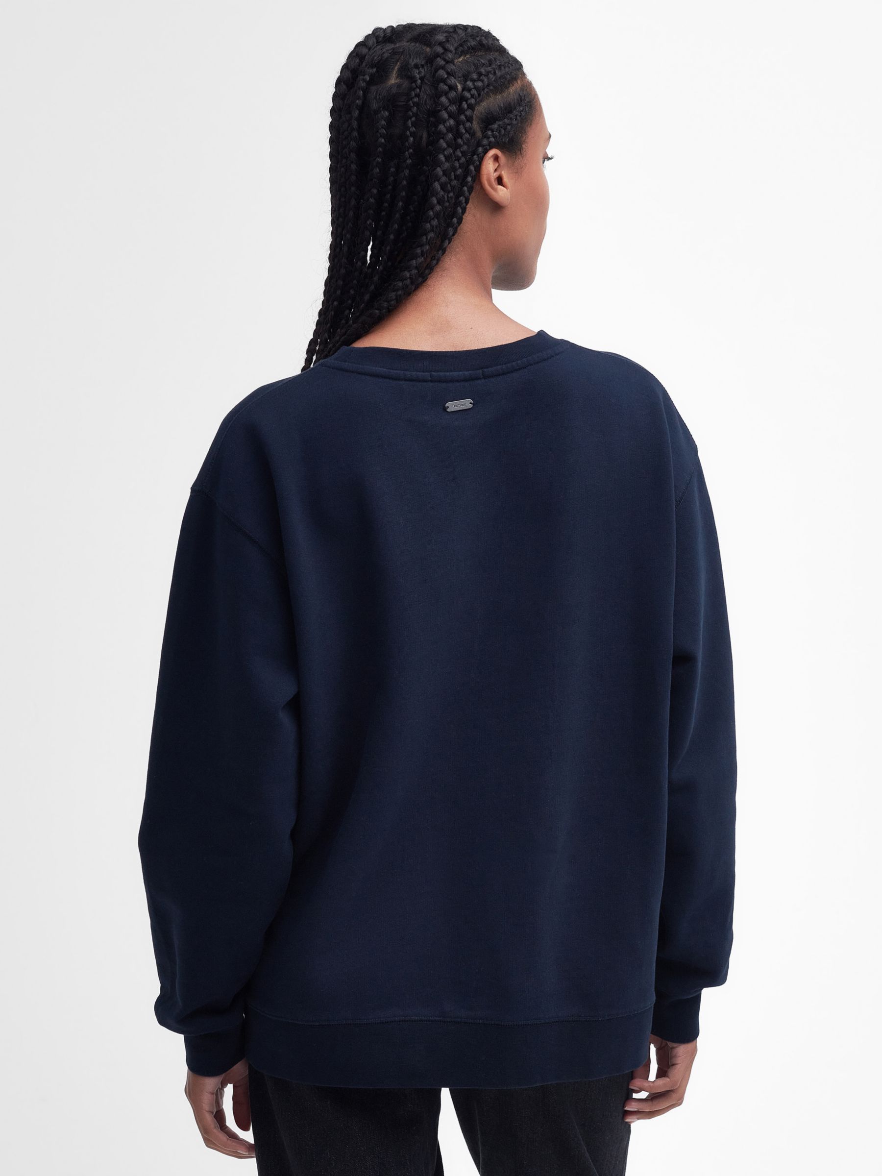 Barbour Northumberland Sweatshirt, Navy at John Lewis & Partners