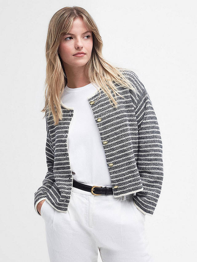 Barbour Rei Stripe Cardigan, Blue