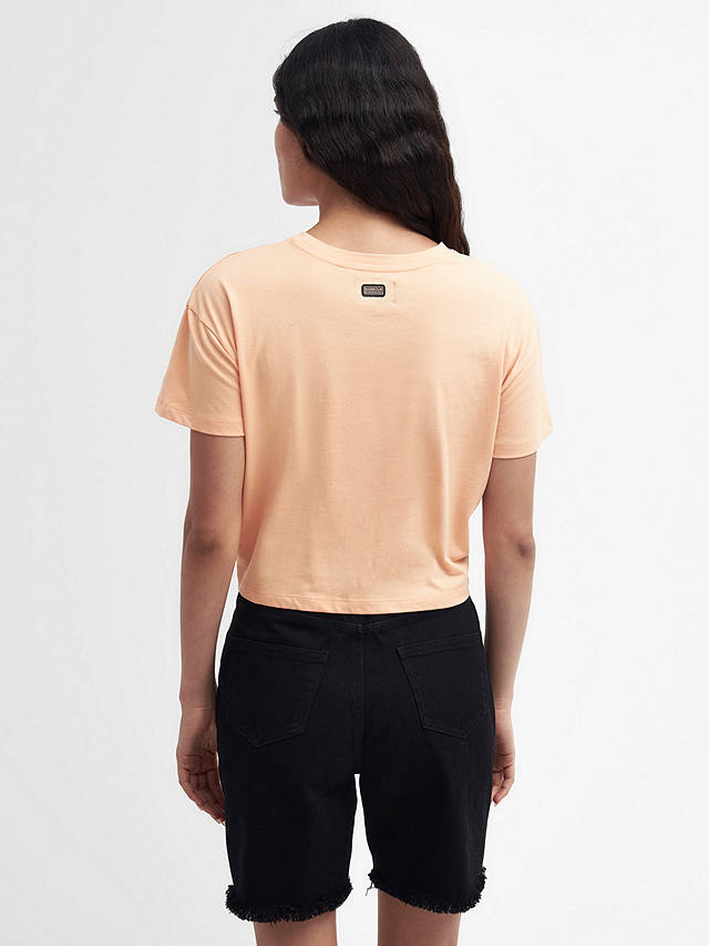 Barbour International Soules Tie Detail T-Shirt, Peach Melba