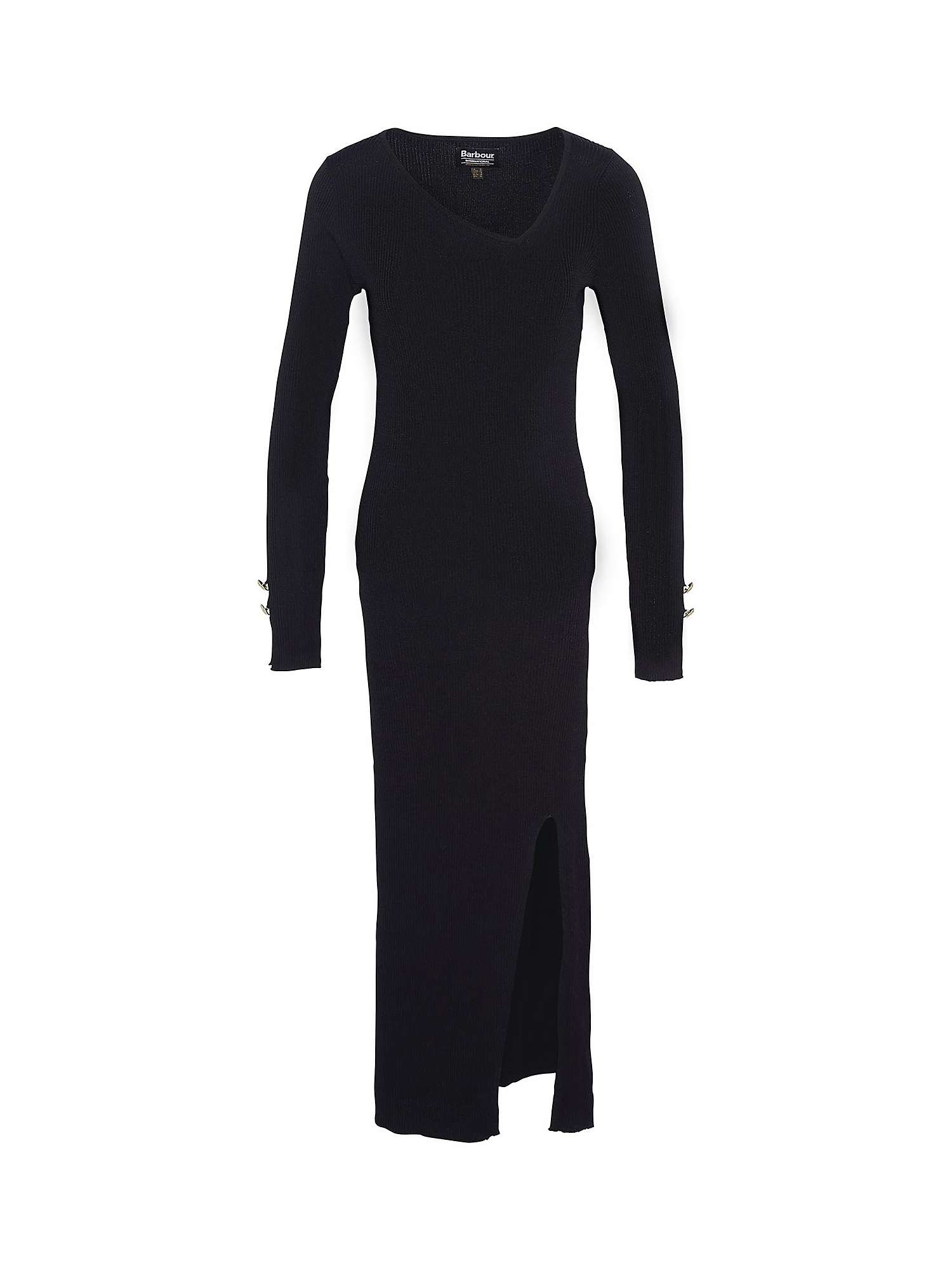 Buy Barbour International Piquet Knitted Midi Dress, Black Online at johnlewis.com