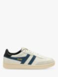 Gola Classics Contact Leather Lace Up Trainers, White Moon/Light Black