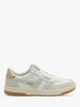 Gola Classics Hawk Leather Lace Up Trainers, White/Gold